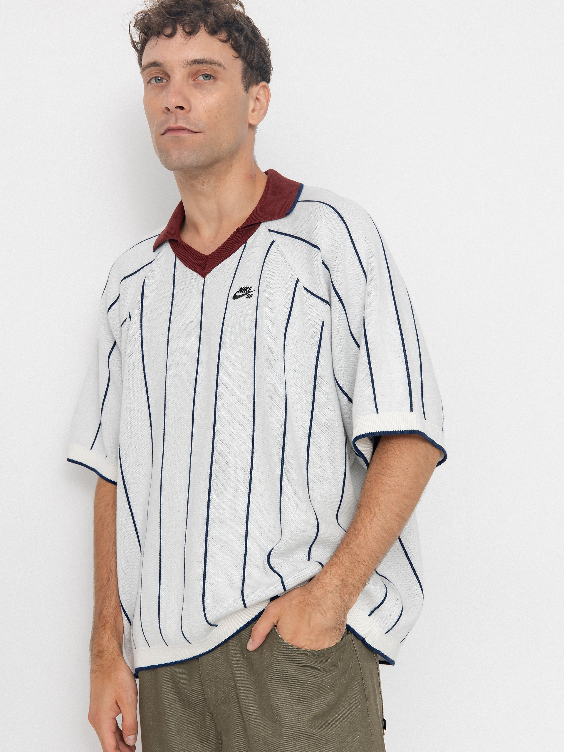Polo Nike SB Strap Polo Sweat (sail/midnight navy/dark team red)