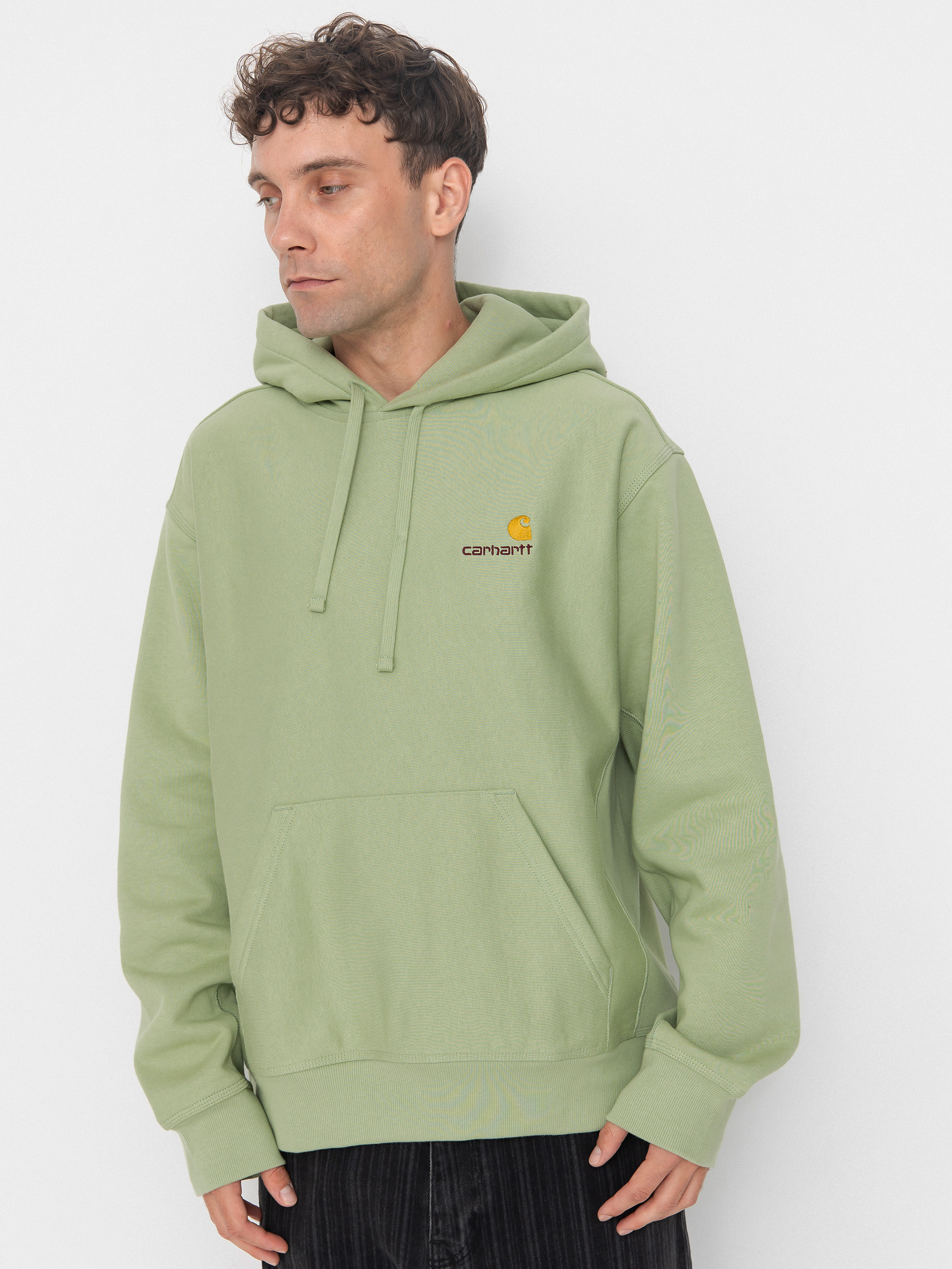 Bluza z kapturem Carhartt WIP American Script HD (pale olive)