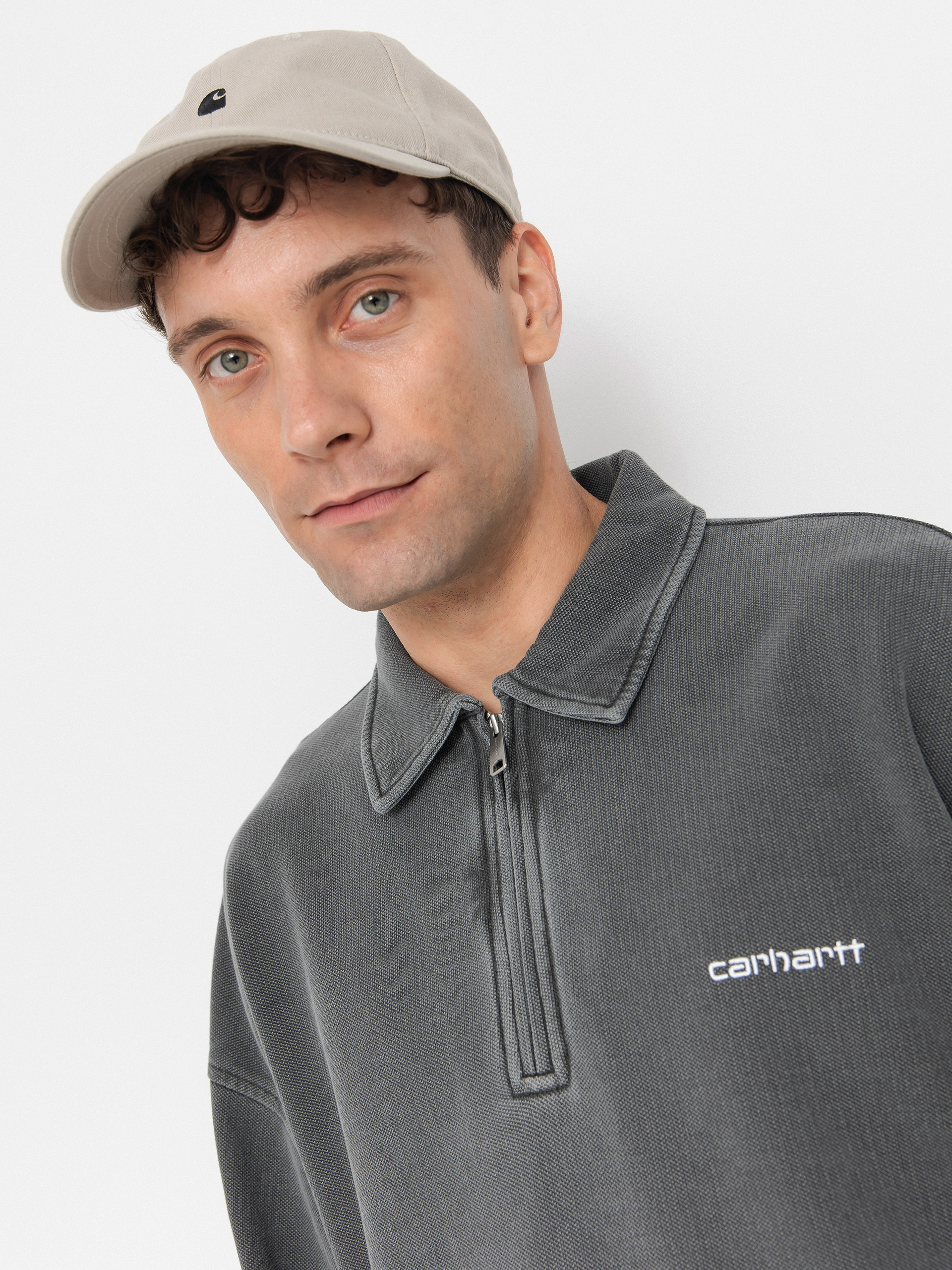 Bluza Carhartt WIP Piqué Script (black/white/garment dyed)