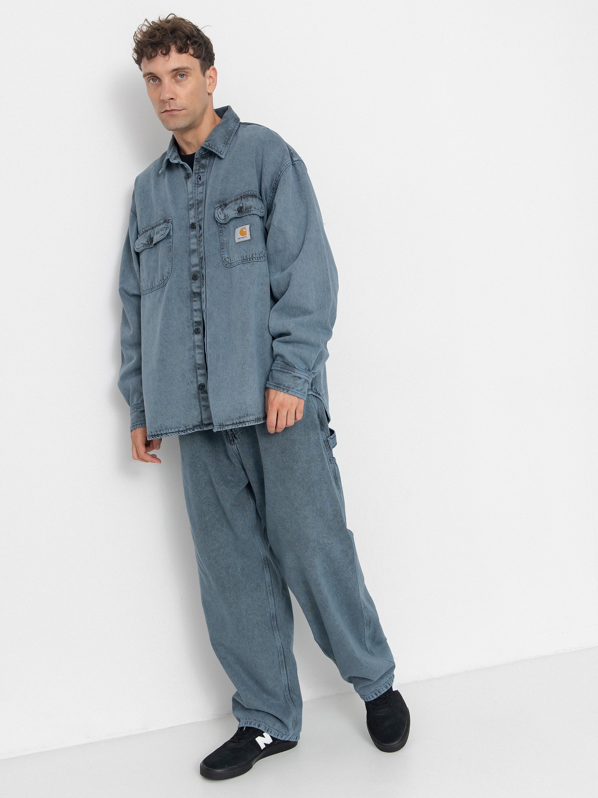 カジュッタ Kurtka Carhartt WIP Tigan - zielony (blue/leather/garment dyed)