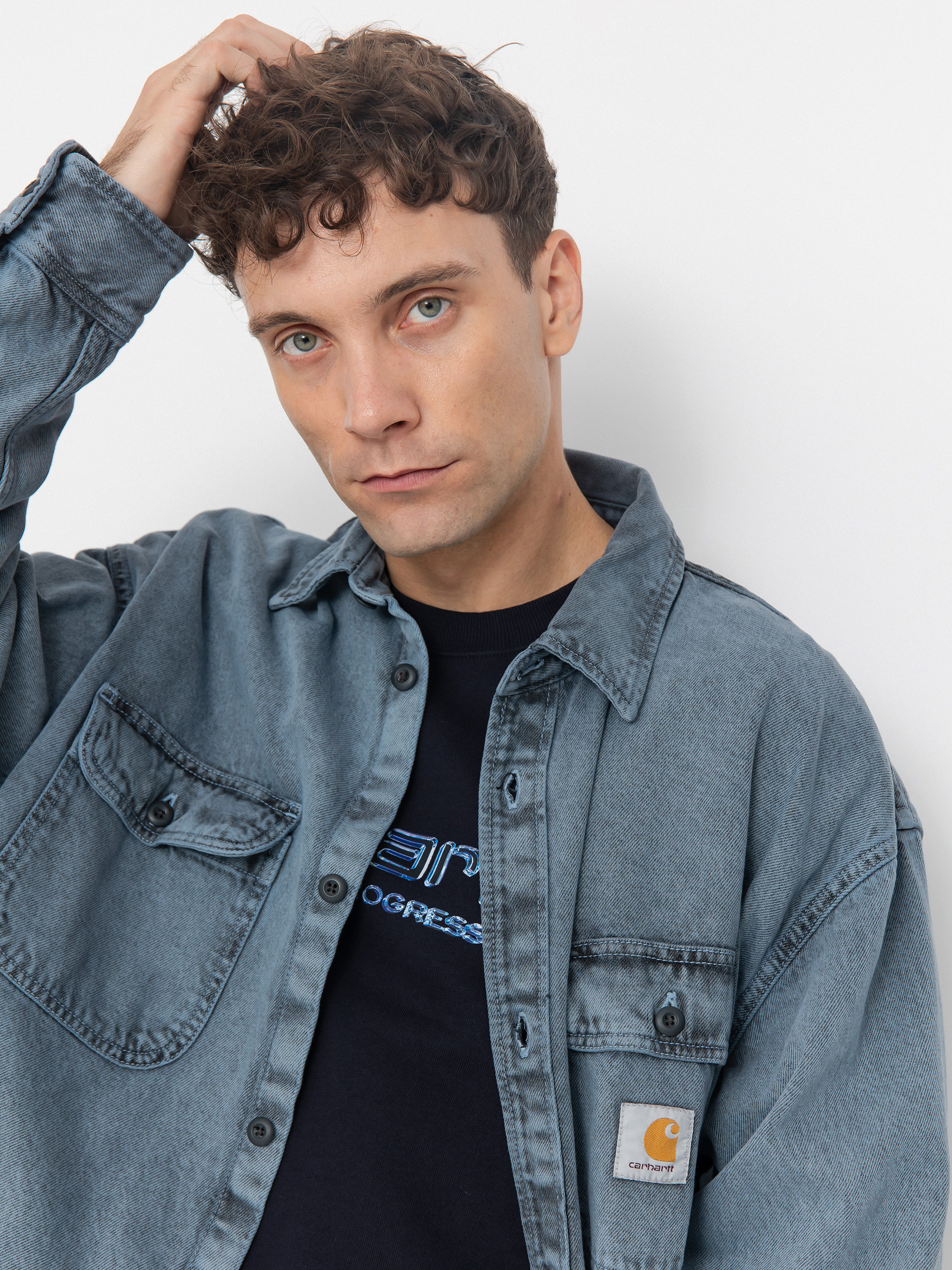 Kurtka Carhartt WIP Tigan (black/blue fog/garment dyed)