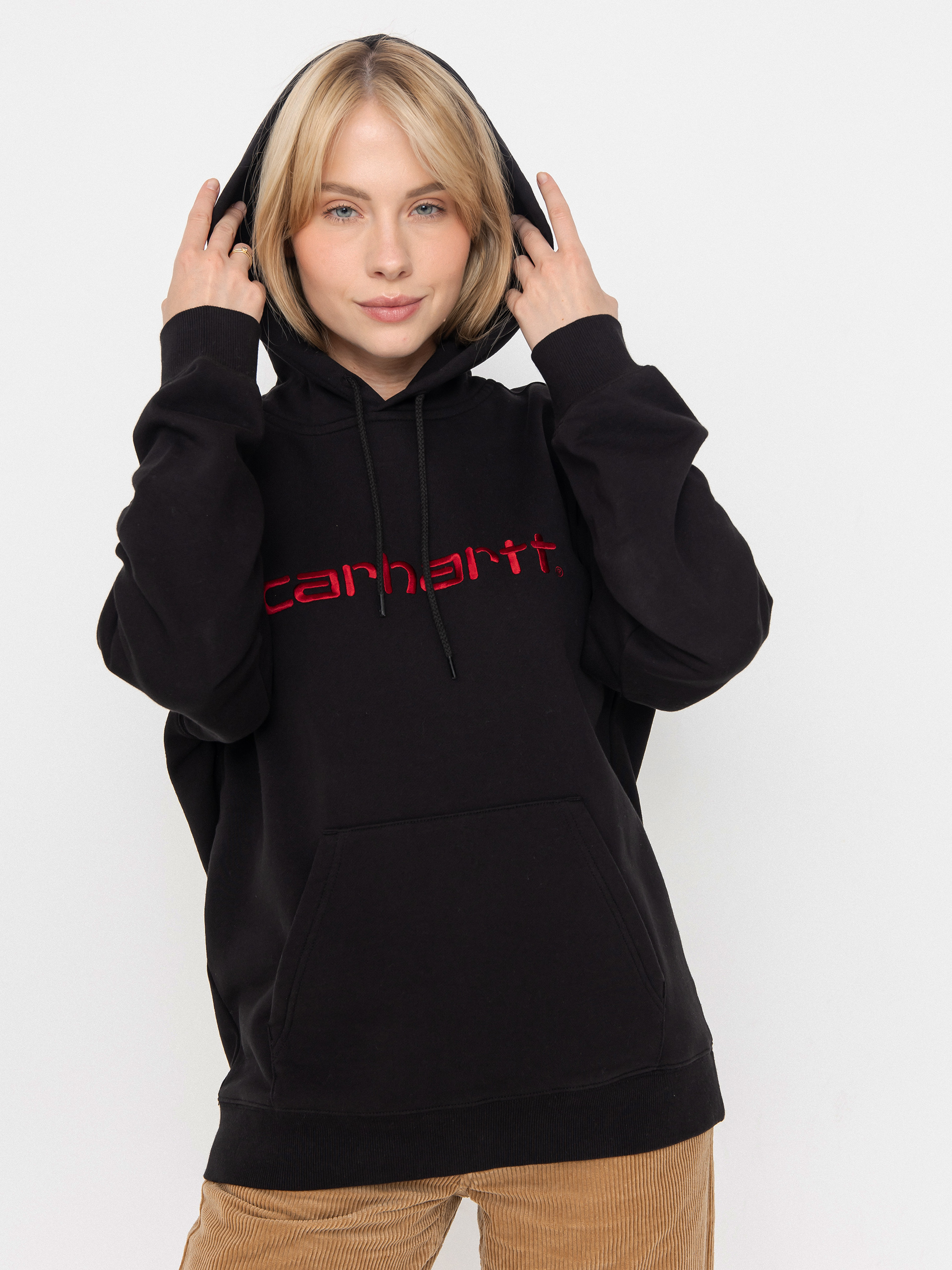 Bluza z kapturem Carhartt WIP Carhartt HD Wmn (black/scarlet)