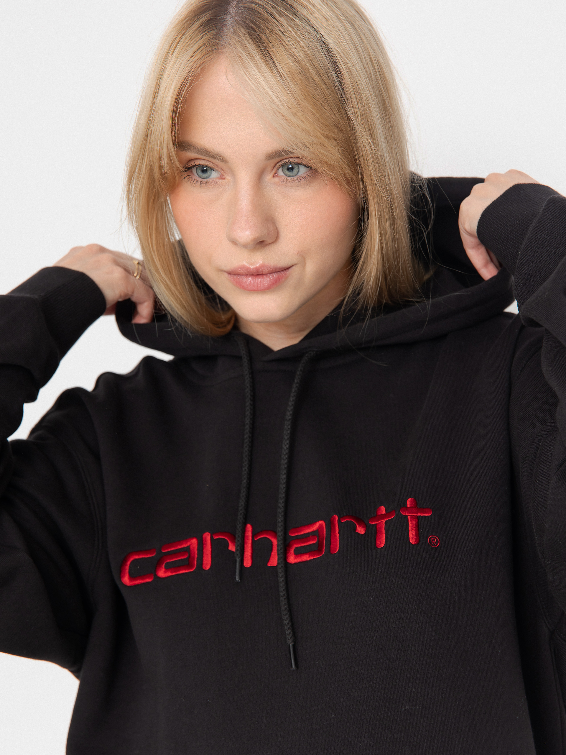 Bluza z kapturem Carhartt WIP Carhartt HD Wmn (black/scarlet)