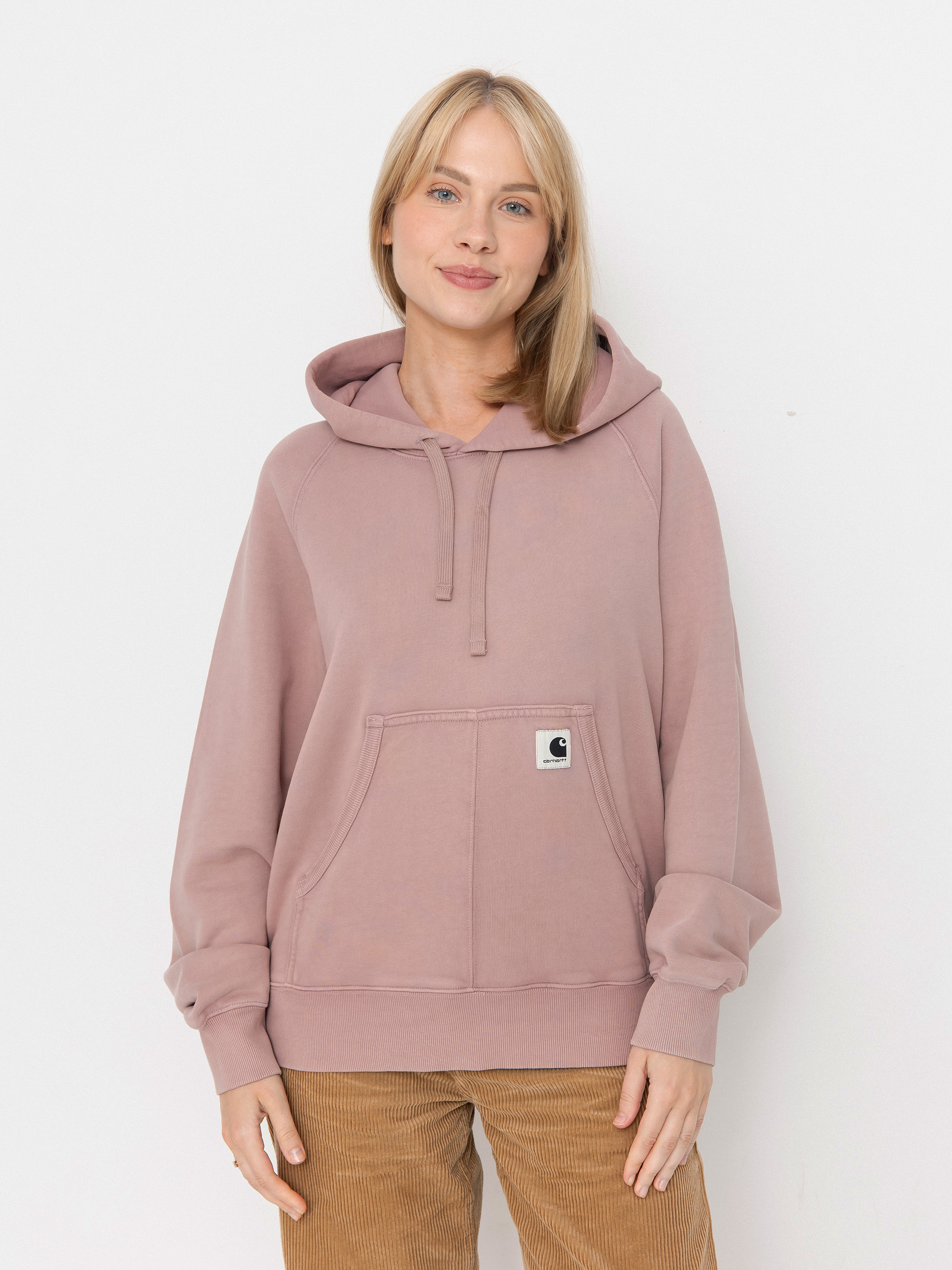 Bluza z kapturem Carhartt WIP Hudson HD Wmn (daphne/chalk wash)