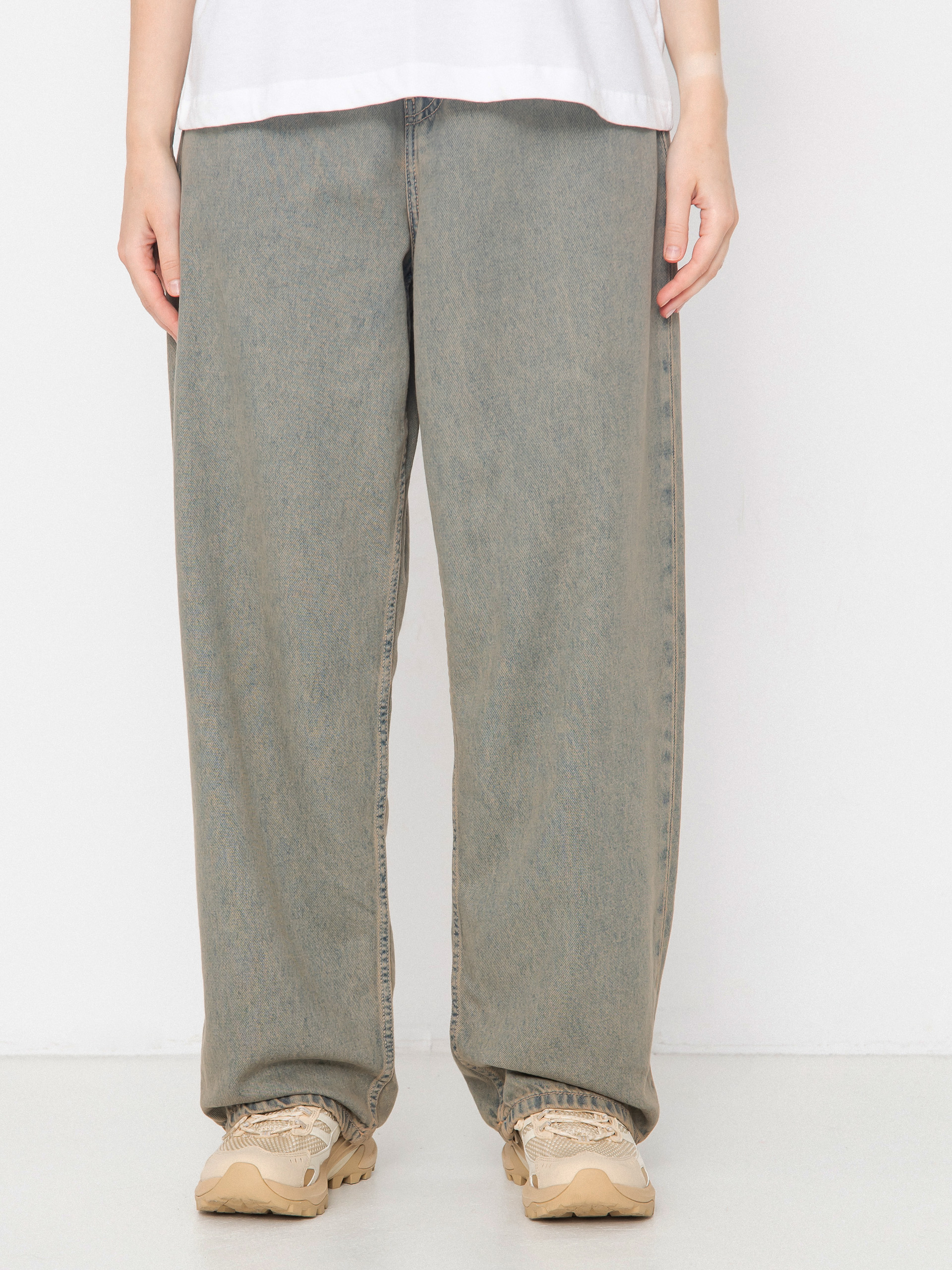 Spodnie Carhartt WIP Brandon Wmn (blue/leather/garment dyed)