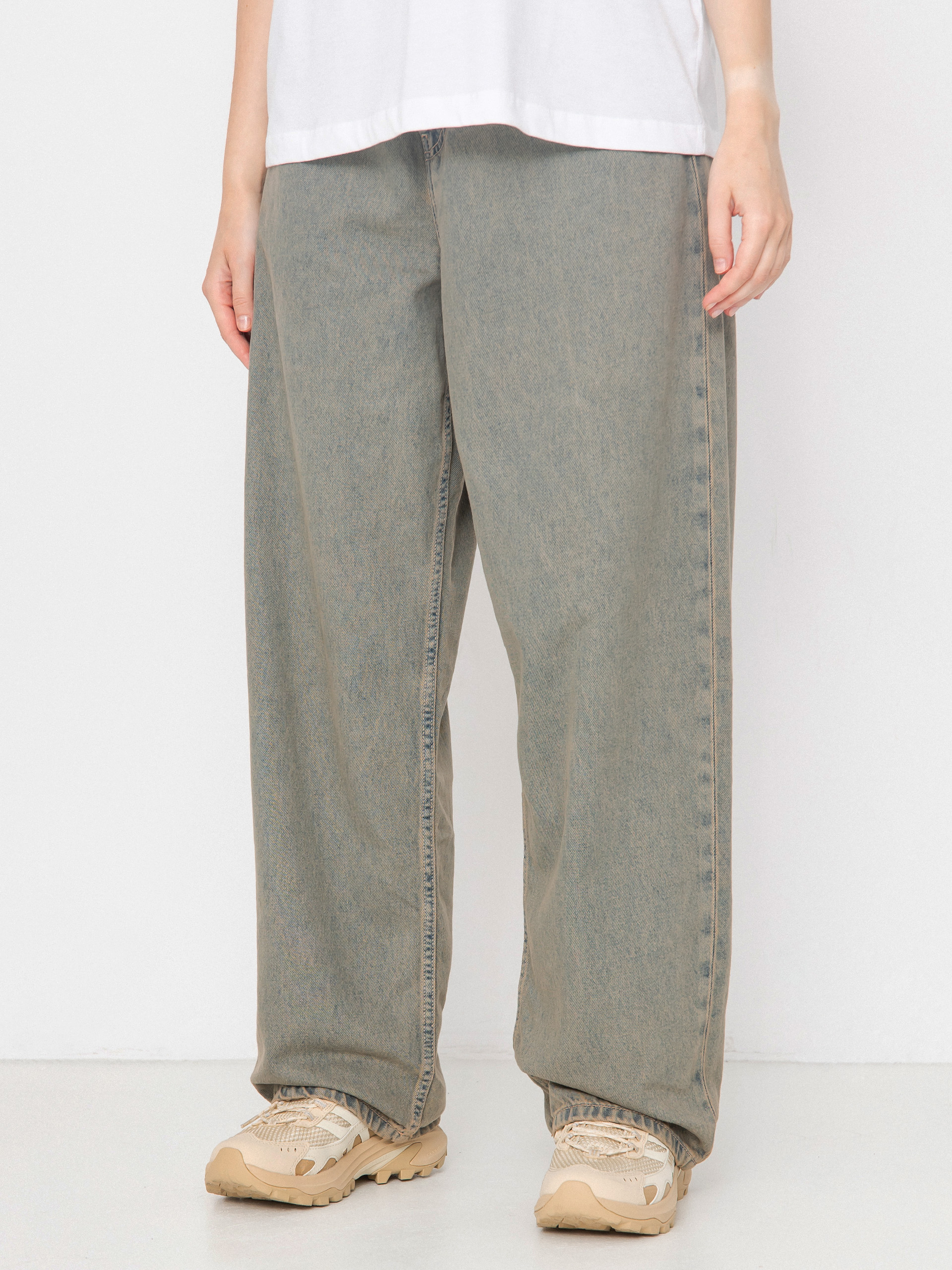 Spodnie Carhartt WIP Brandon Wmn (blue/leather/garment dyed)