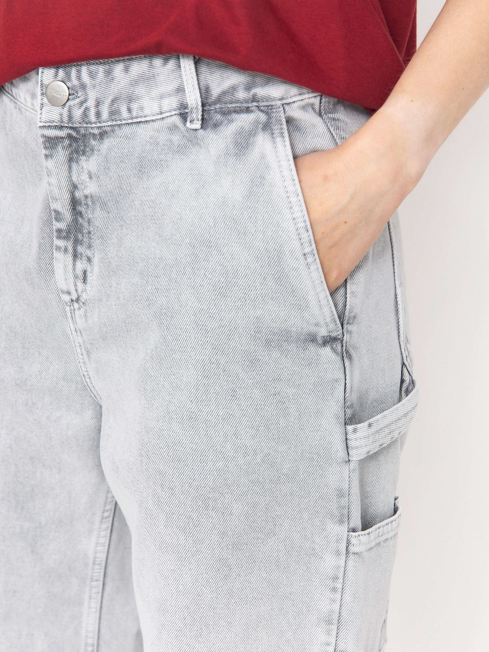 Spodnie Carhartt WIP Pierce Straight Wmn (black/chalk wash)