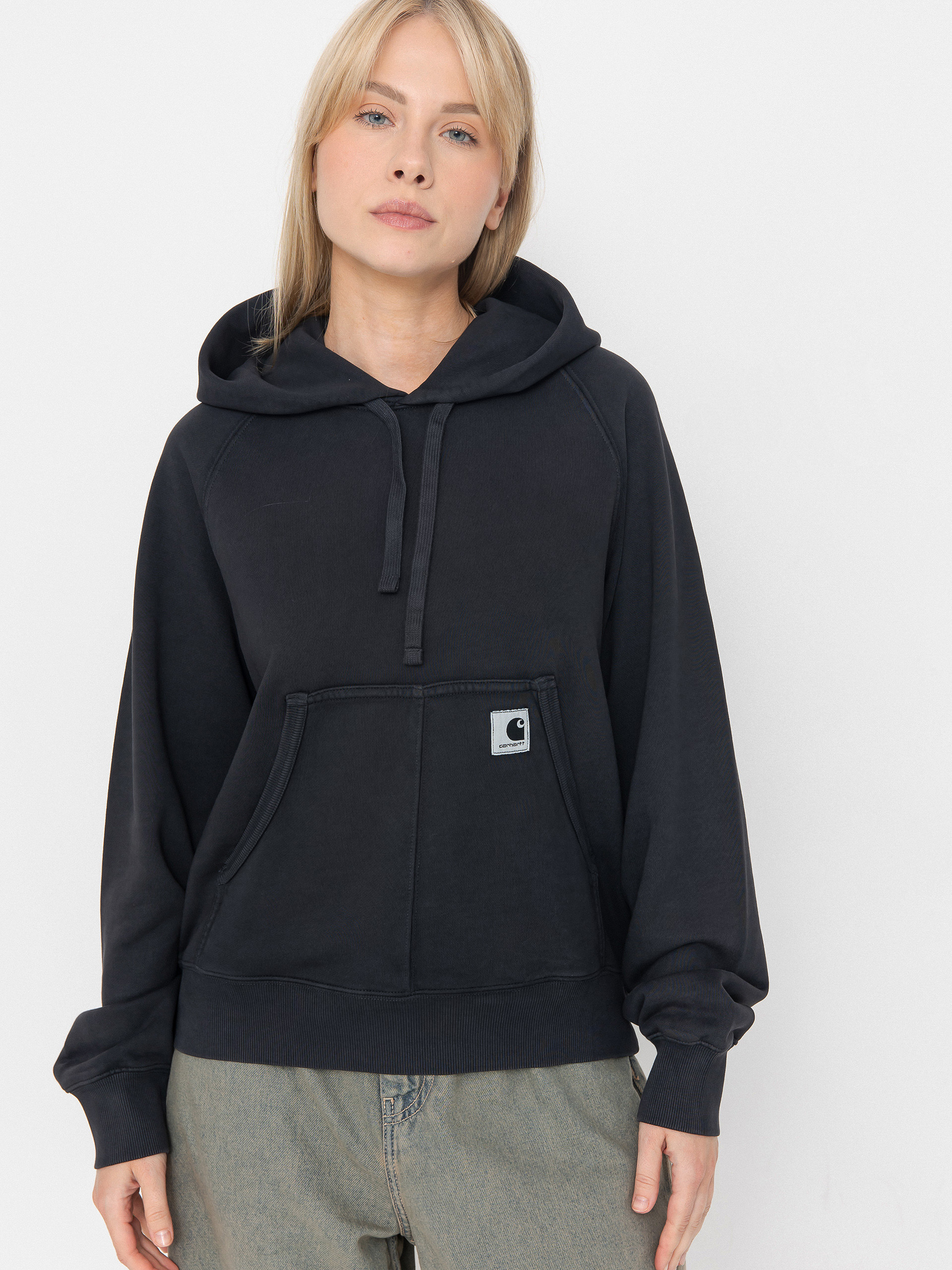 Bluza z kapturem Carhartt WIP Hudson HD Wmn (black/chalk wash)