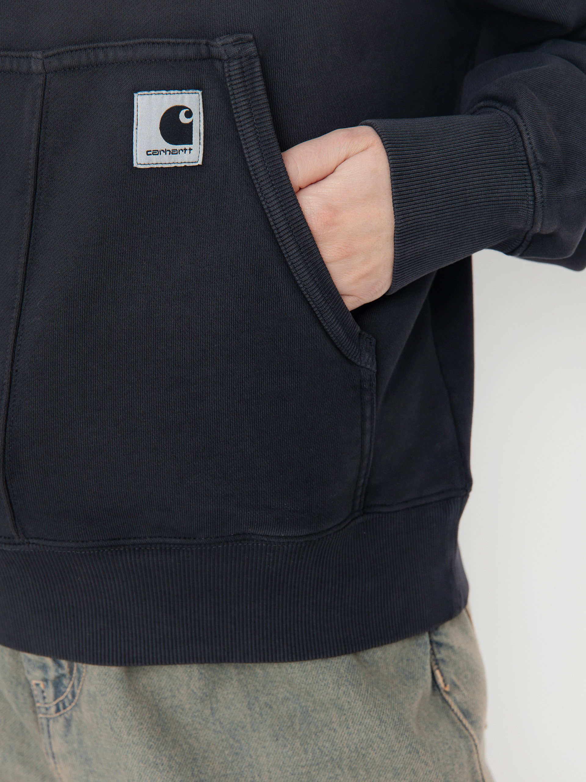 Bluza z kapturem Carhartt WIP Hudson HD Wmn (black/chalk wash)