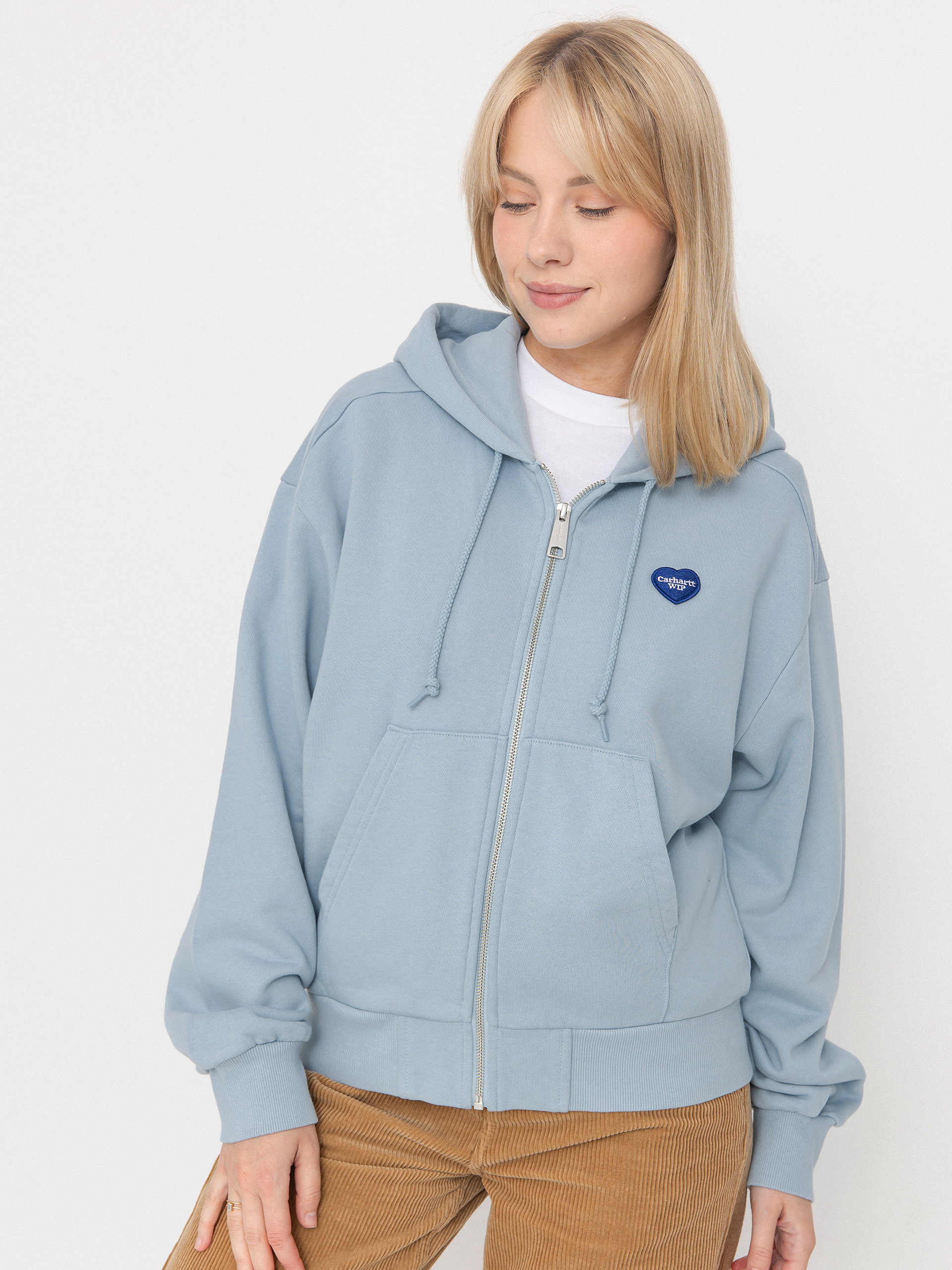 Bluza z kapturem Carhartt WIP Heart II Hartt ZHD Wmn (blue fog)