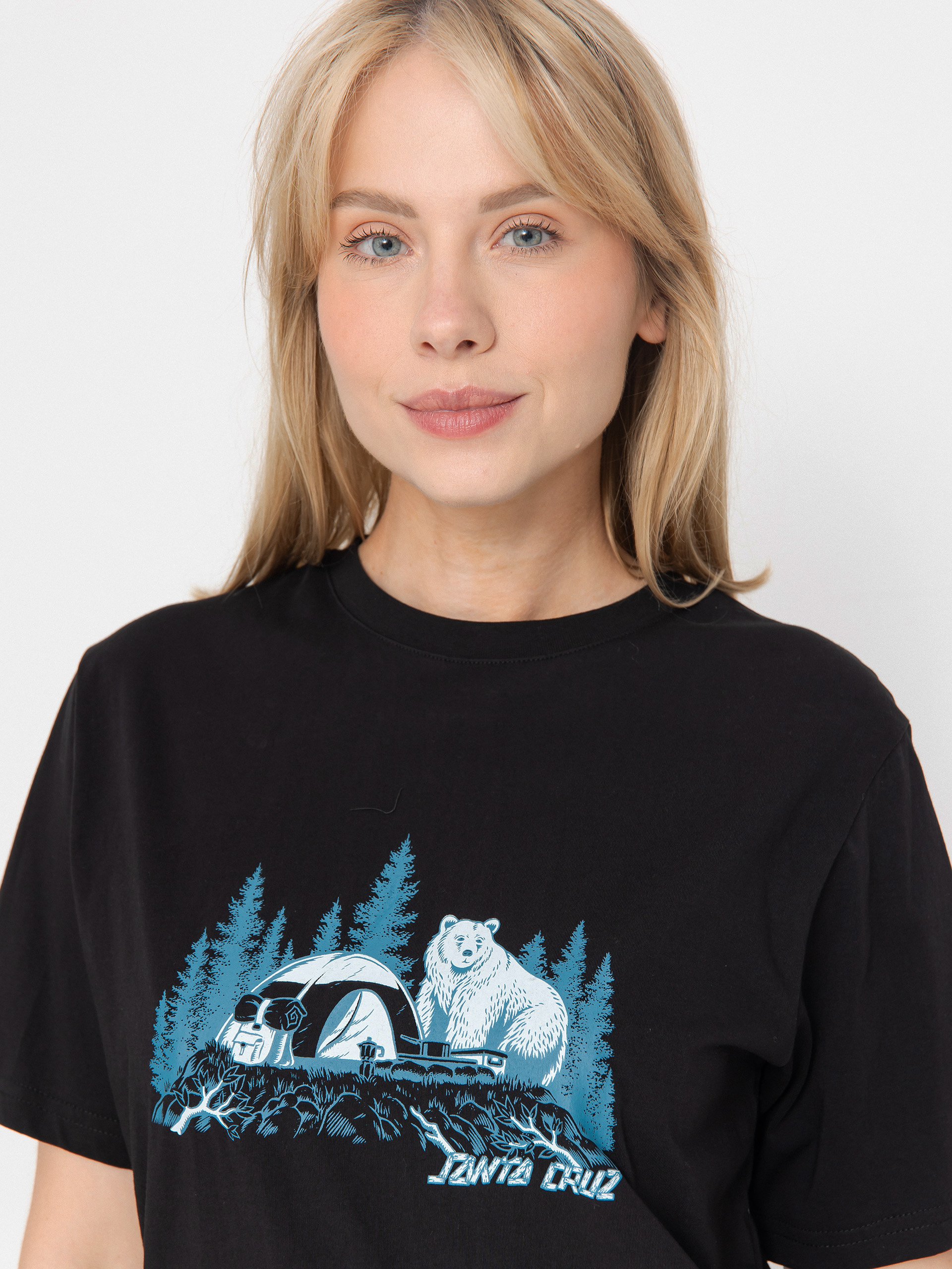 T-shirt Santa Cruz Woodland Mini Strip Front Wmn (black)