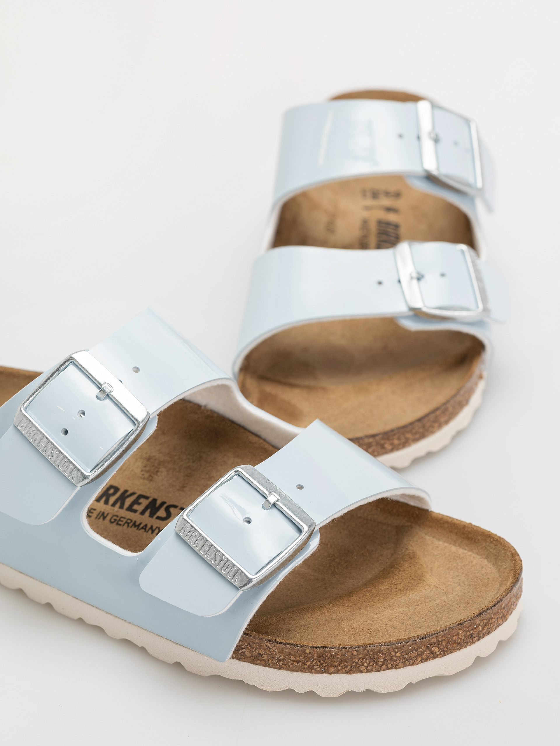 Klapki Birkenstock Arizona Briko Flor Narrow Wmn (patent baby blue)