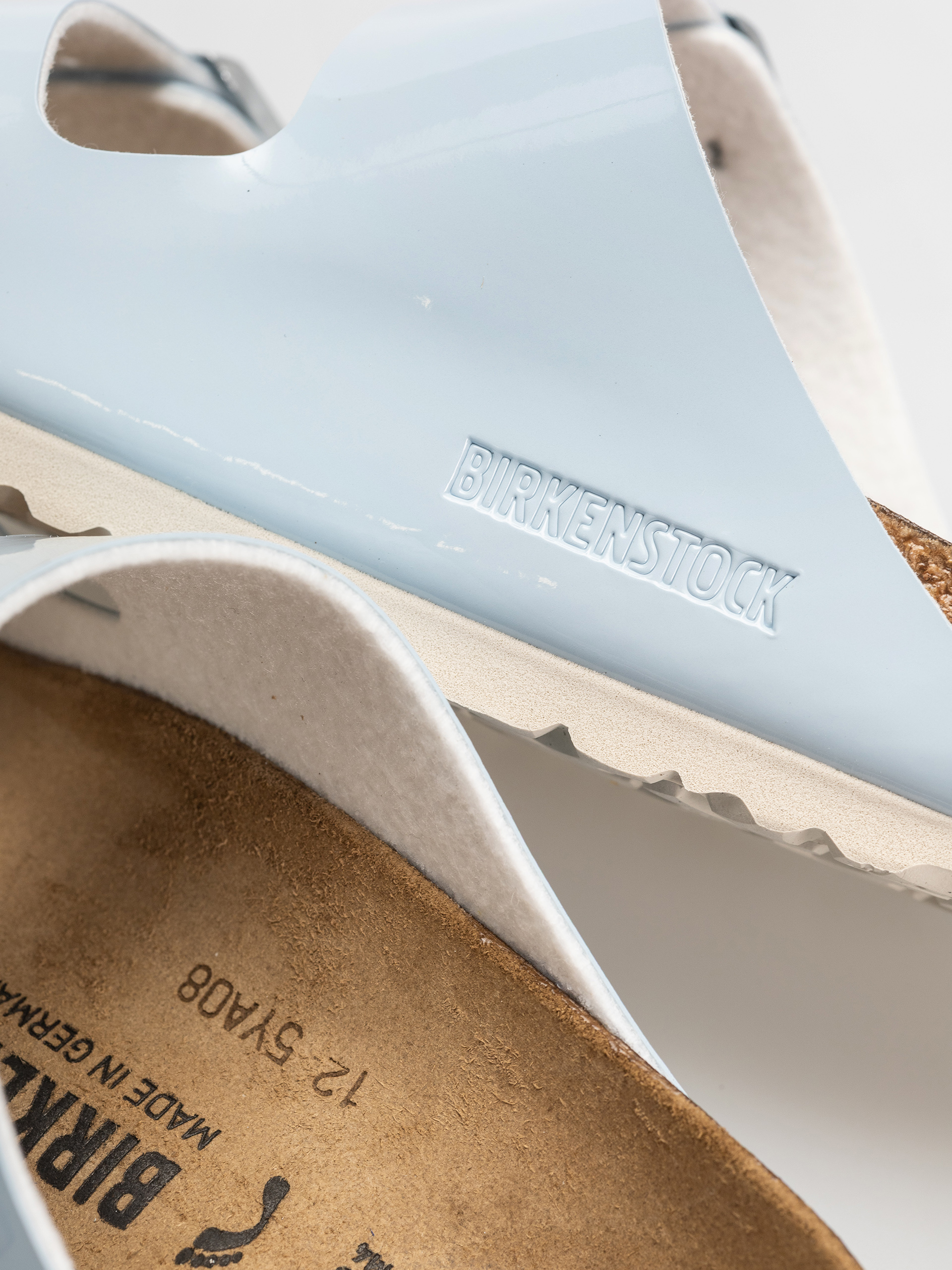 Klapki Birkenstock Arizona Briko Flor Narrow Wmn (patent baby blue)