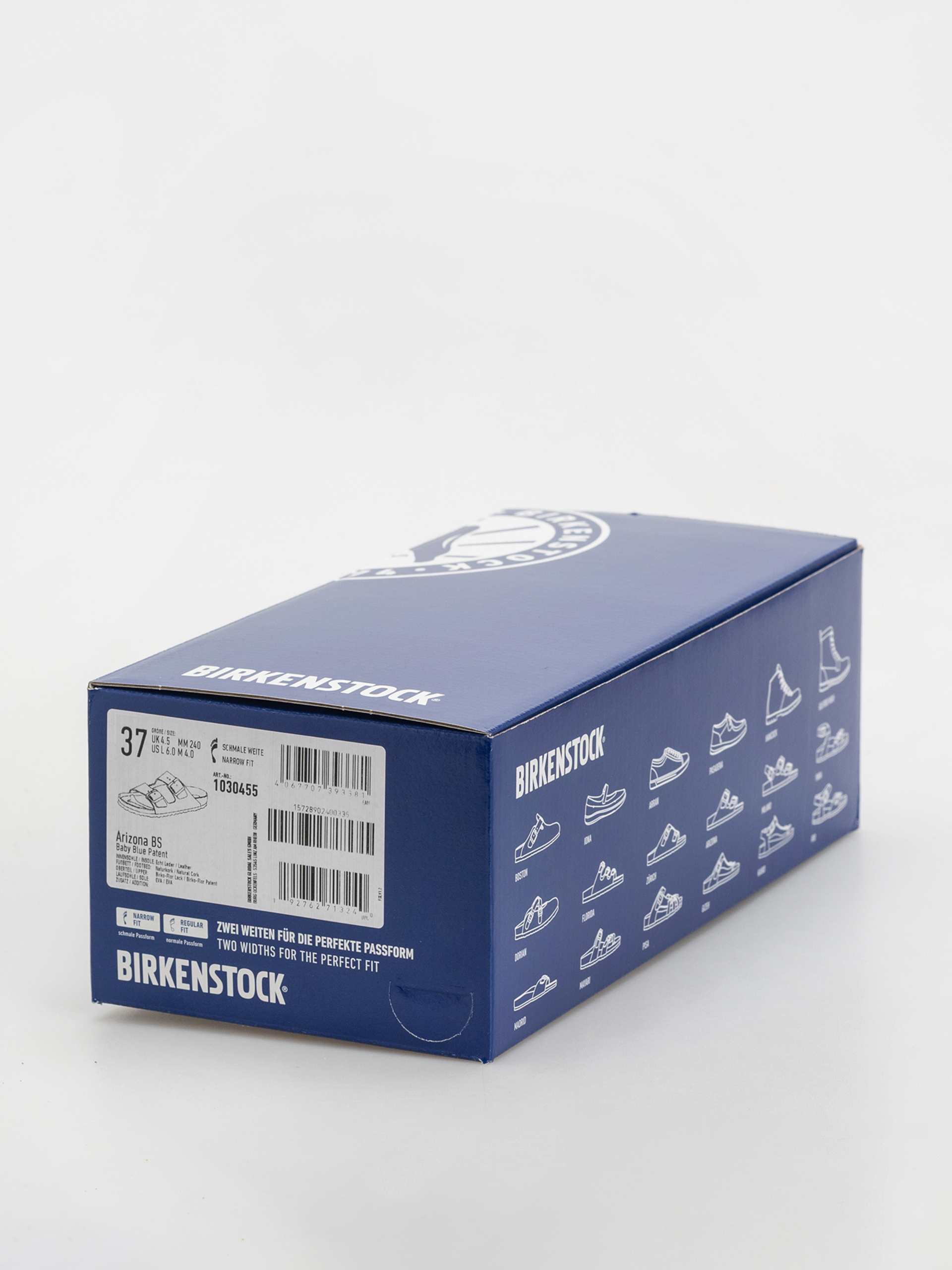 Klapki Birkenstock Arizona Briko Flor Narrow Wmn (patent baby blue)