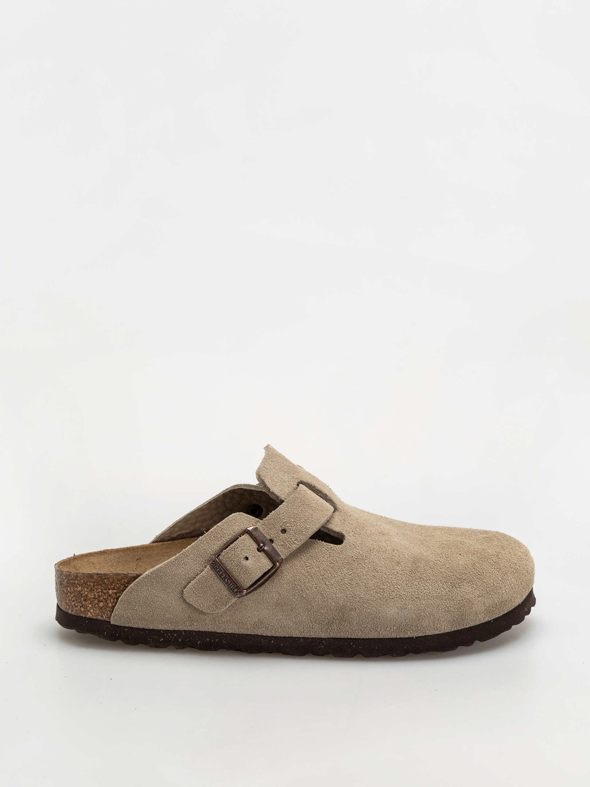 Klapki Birkenstock Boston Suede Leather Narrow Wmn (taupe)