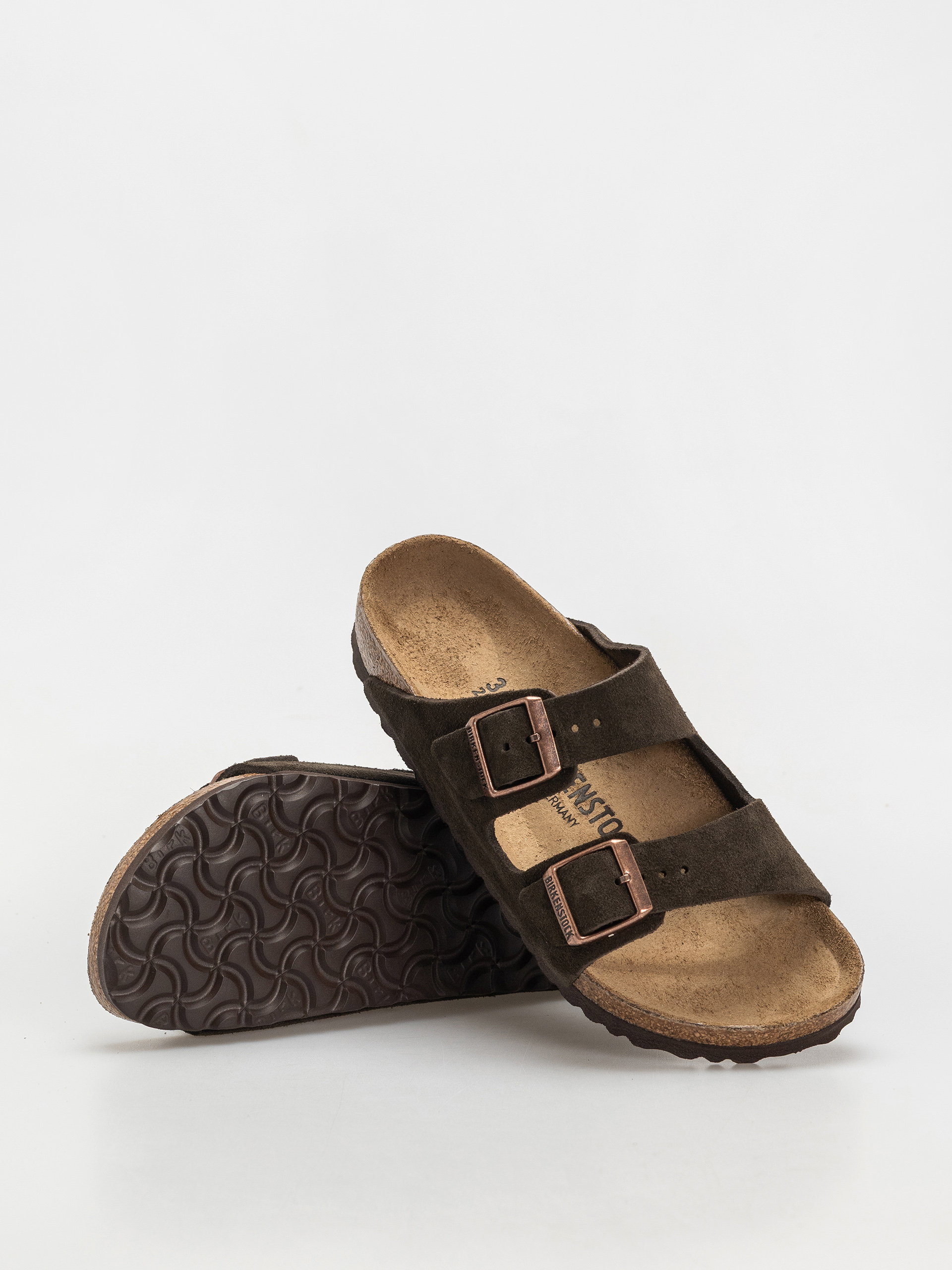 Klapki Birkenstock Arizona Suede Leather Narrow Wmn (mocca)