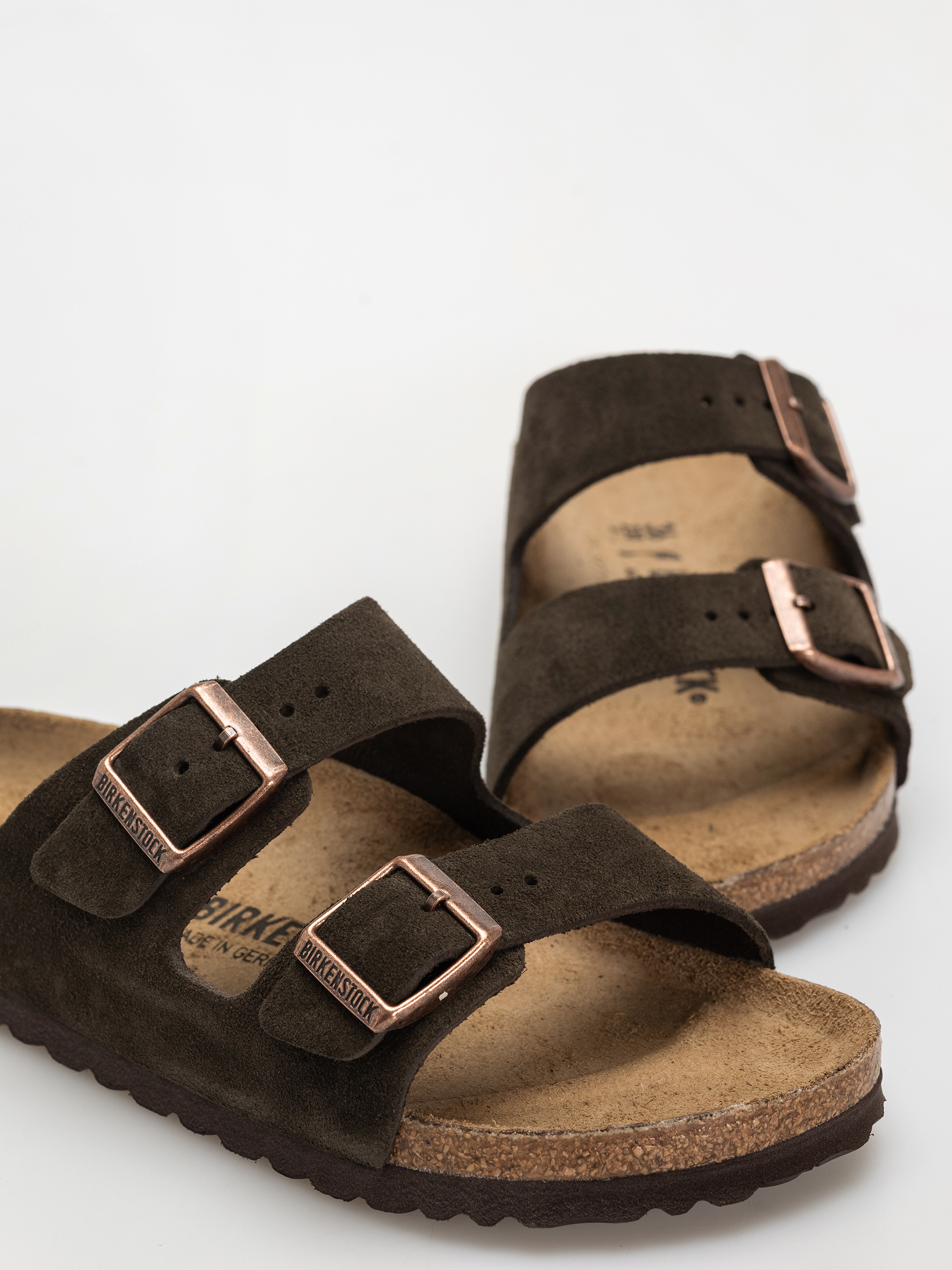 Klapki Birkenstock Arizona Suede Leather Narrow Wmn (mocca)
