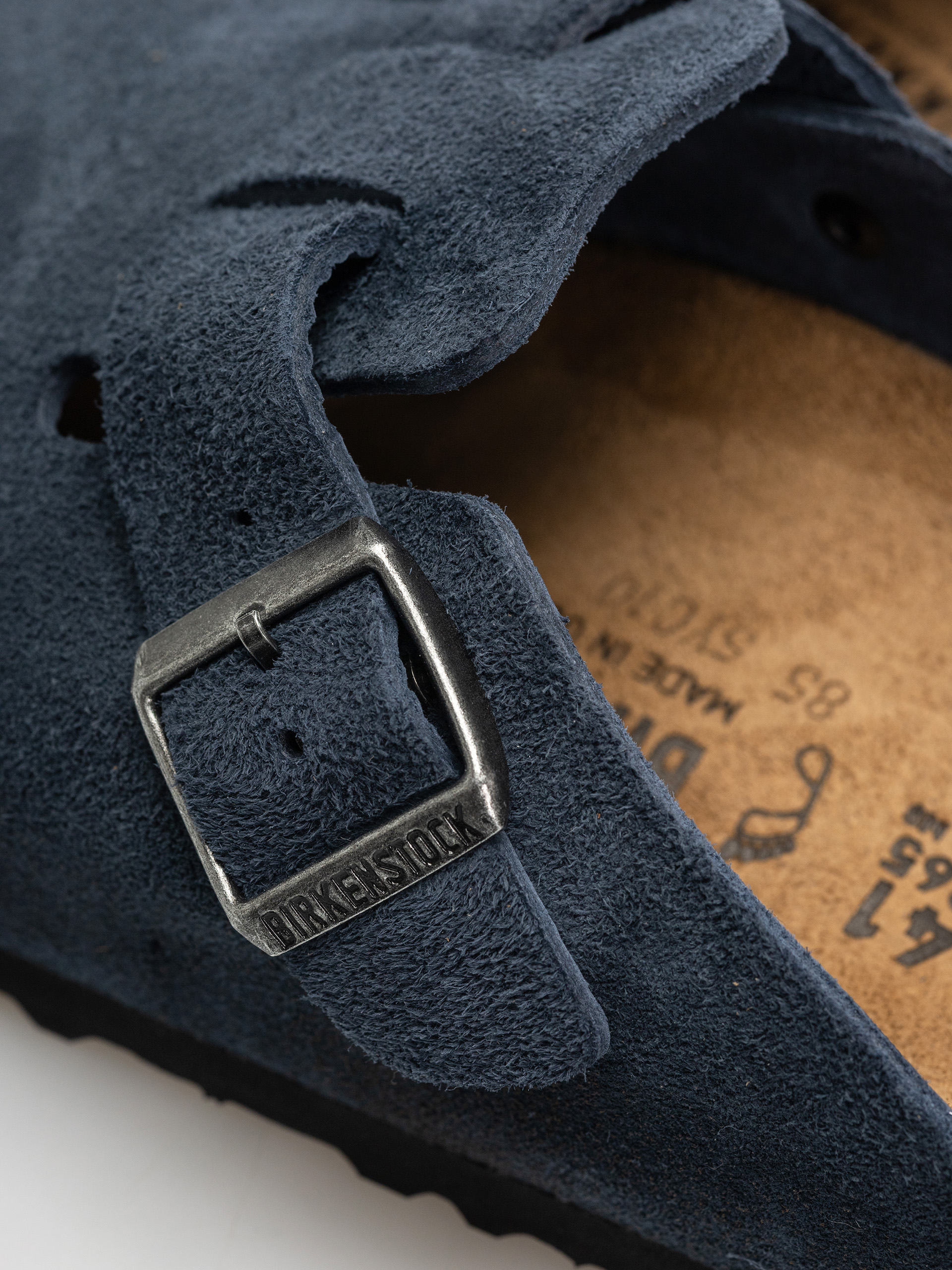 Klapki Birkenstock Boston Suede Leather Regular (new navy)