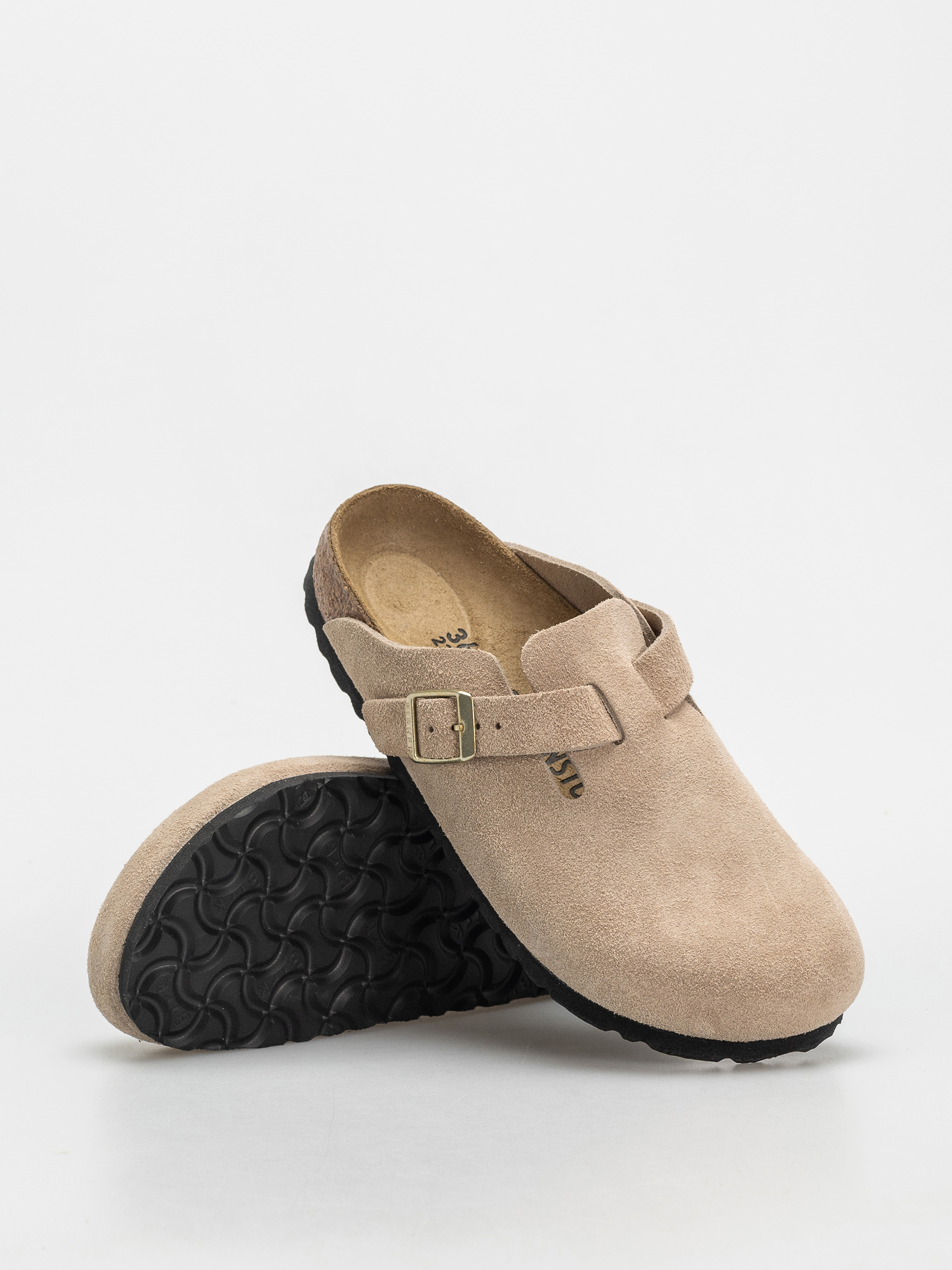 Klapki Birkenstock Boston Suede Leather Narrow Wmn (sandcastle)