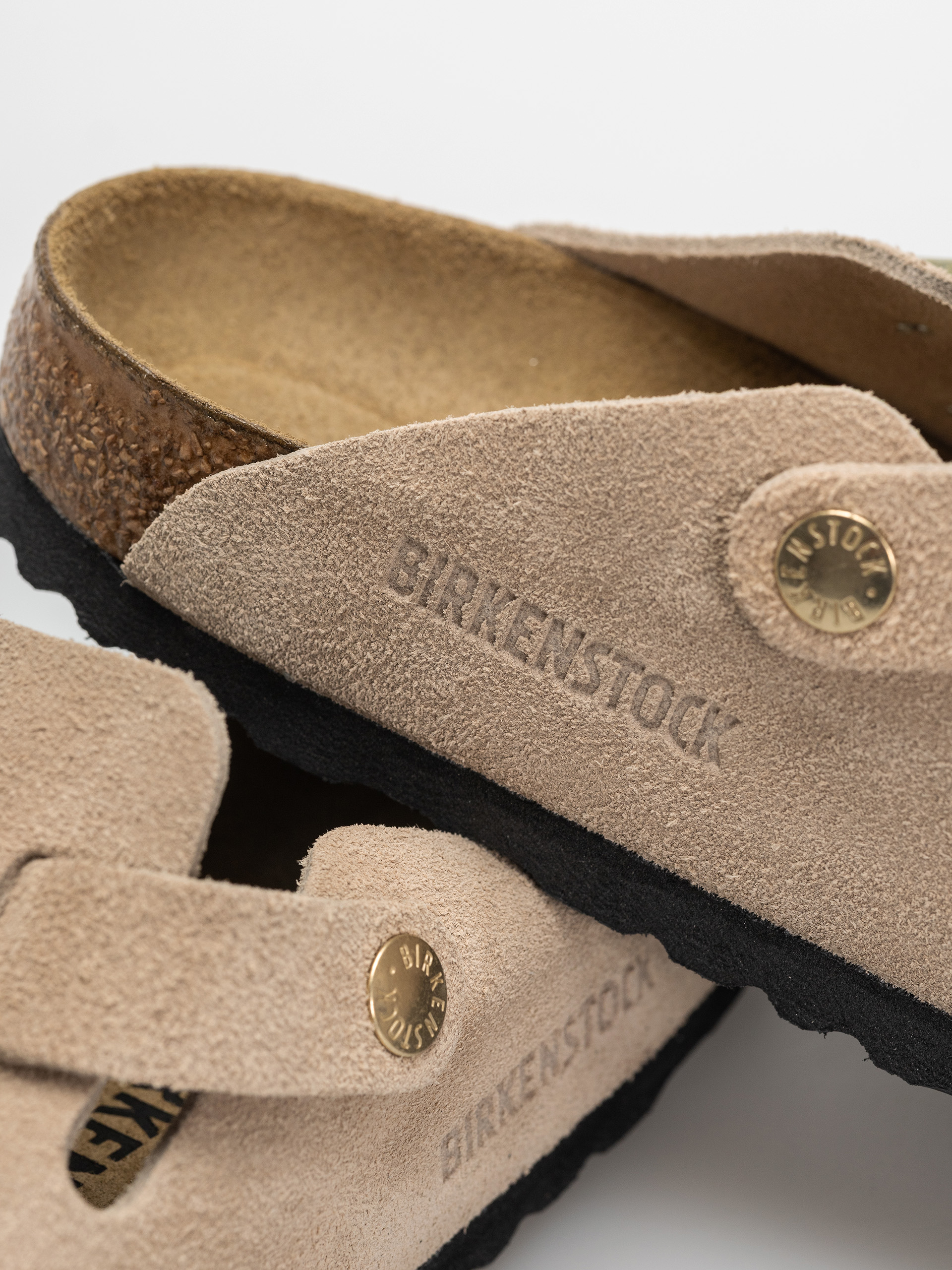 Klapki Birkenstock Boston Suede Leather Narrow Wmn (sandcastle)