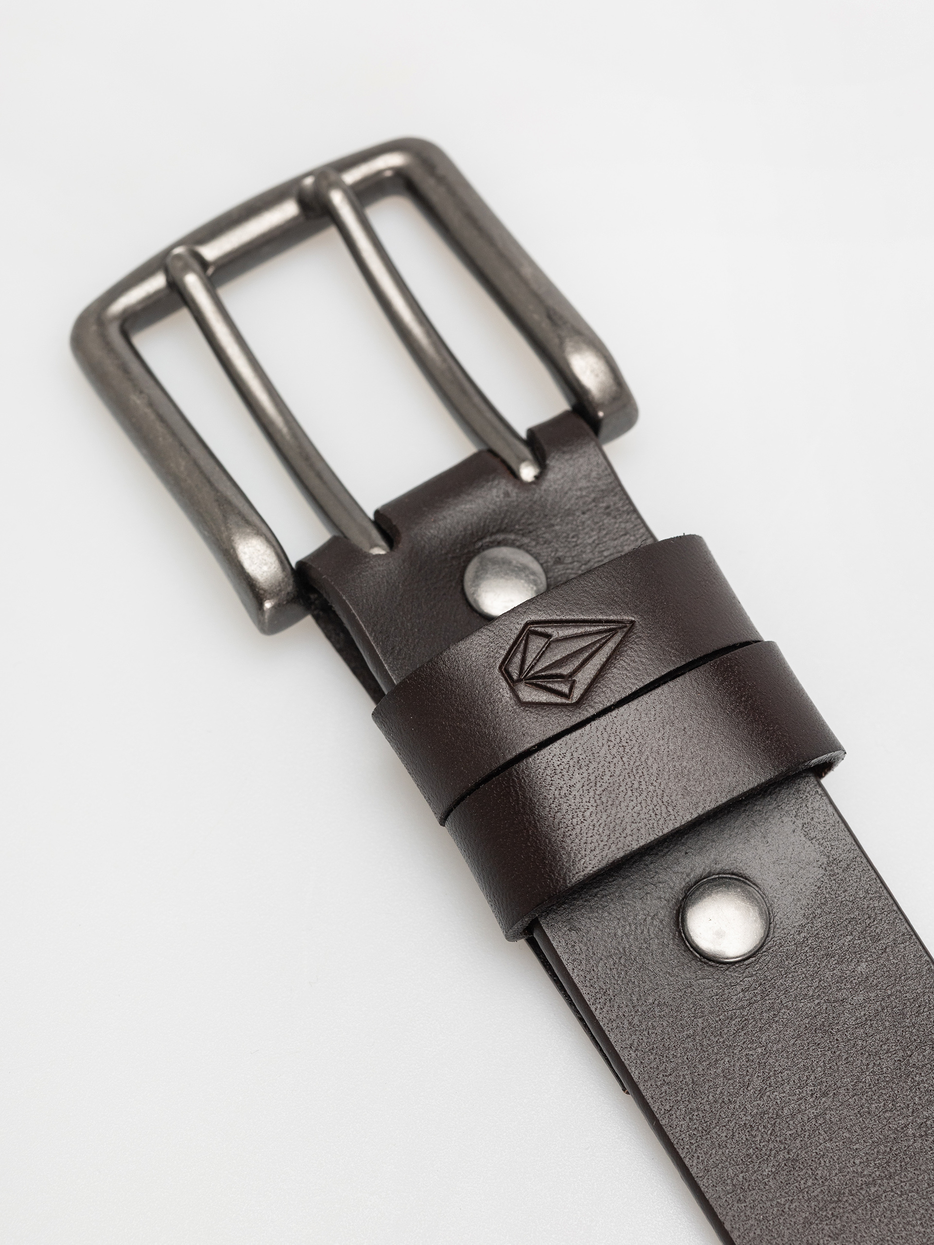 Pasek Volcom Two Spike Leather (brown)