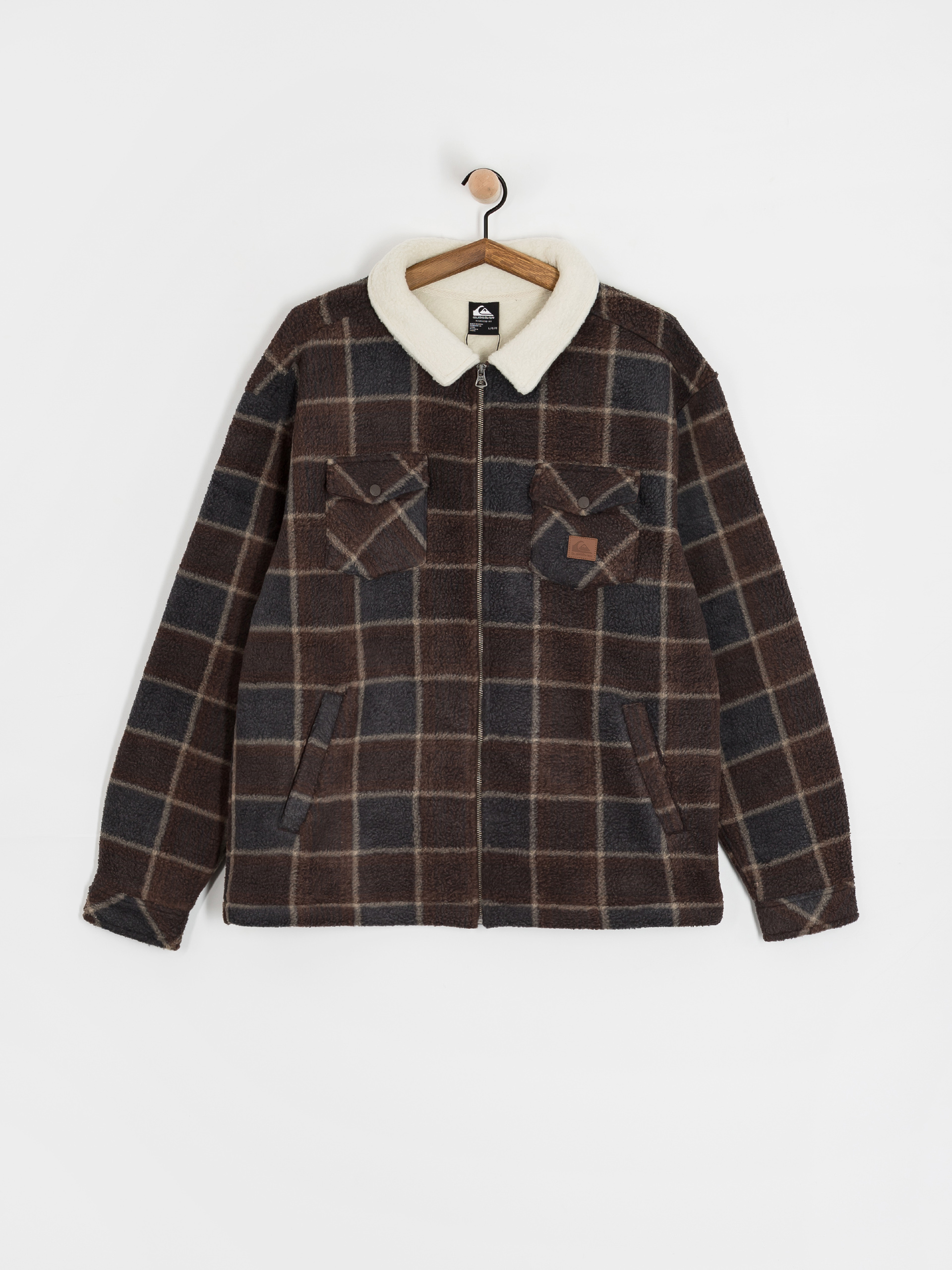 Męski Polar Quiksilver Sherpa Jacket (chocolate brown sherpa plaid)