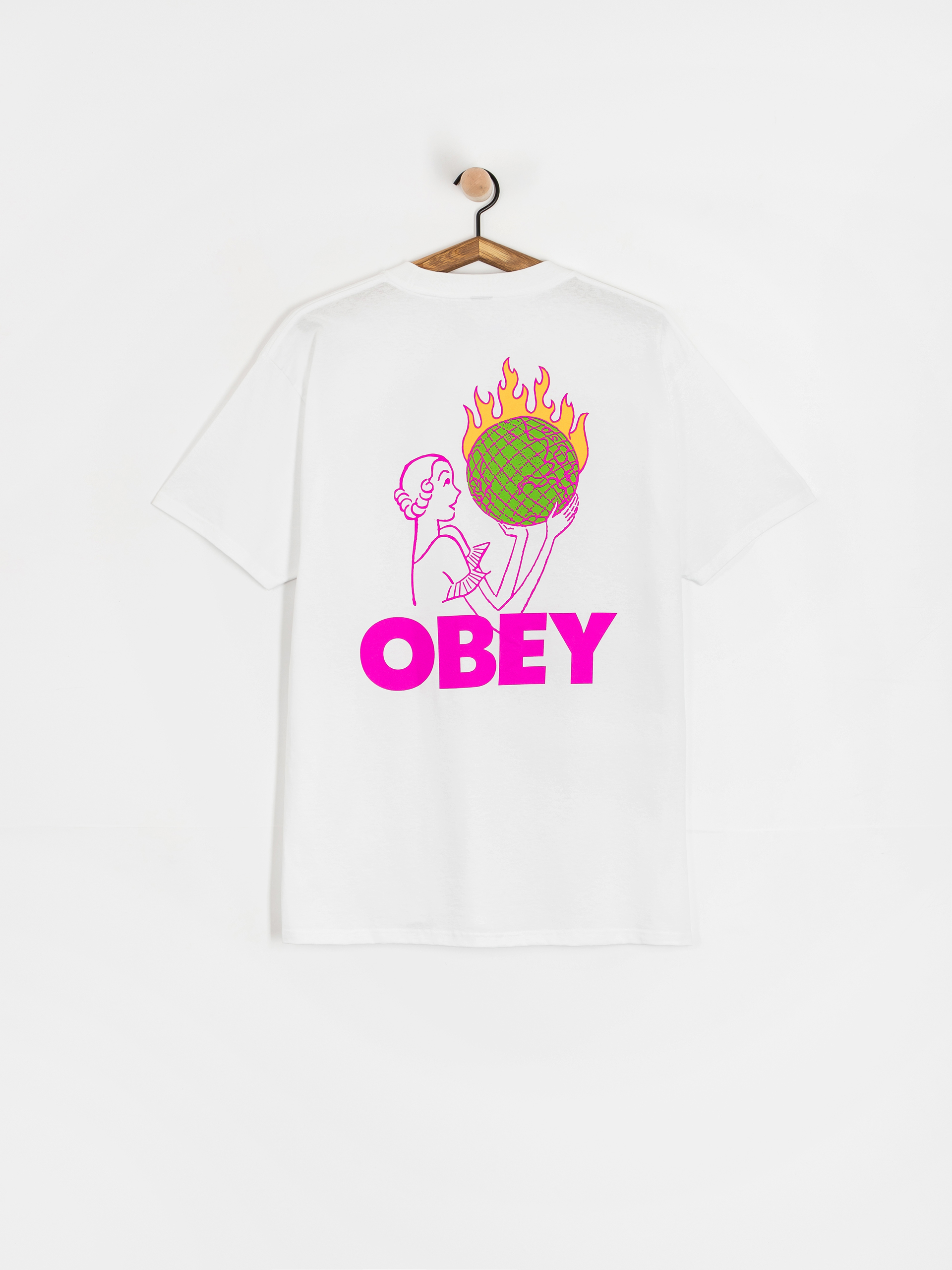 T-shirt OBEY Obey World In Flames (white)