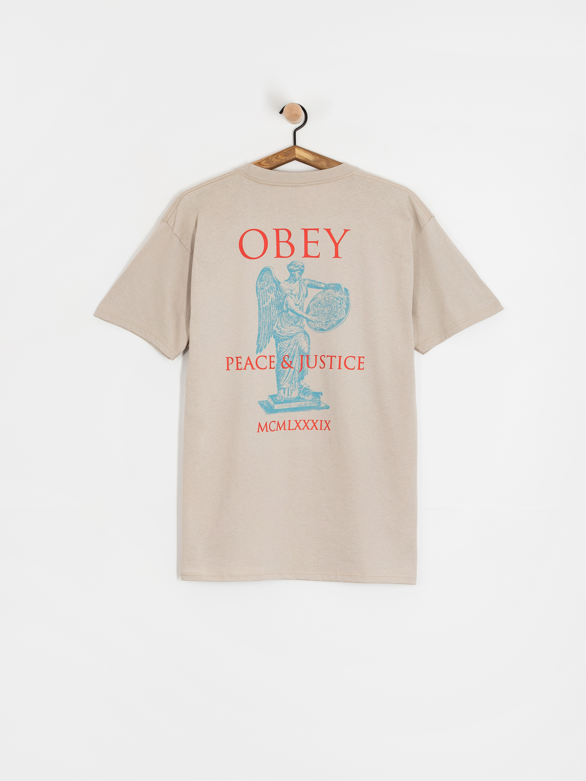 T-shirt OBEY Obey Peace & Justice Statue (silver grey)