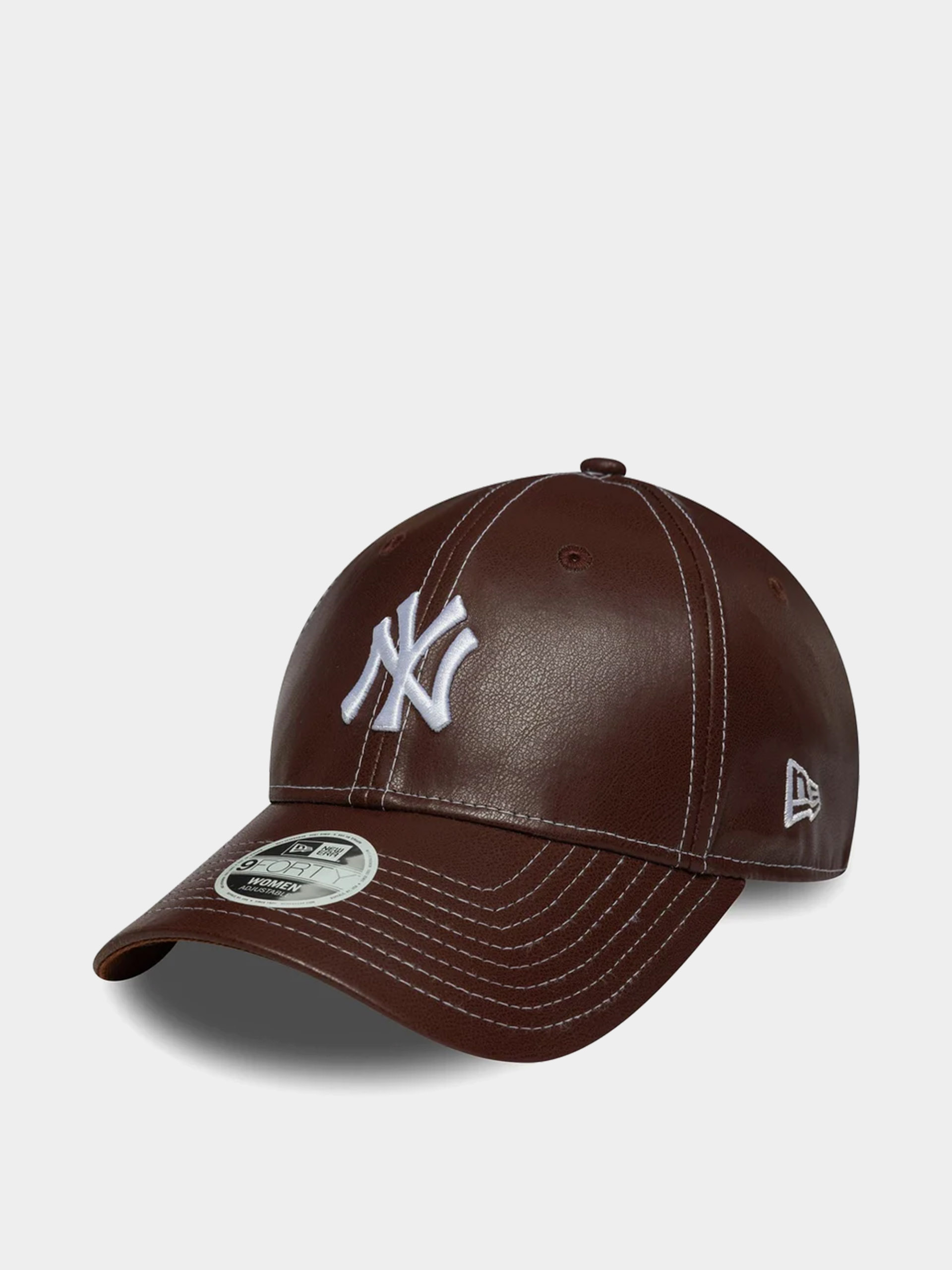 Czapka z daszkiem New Era Topstitch Pu 9Forty New York Yankees Wmn (brown)