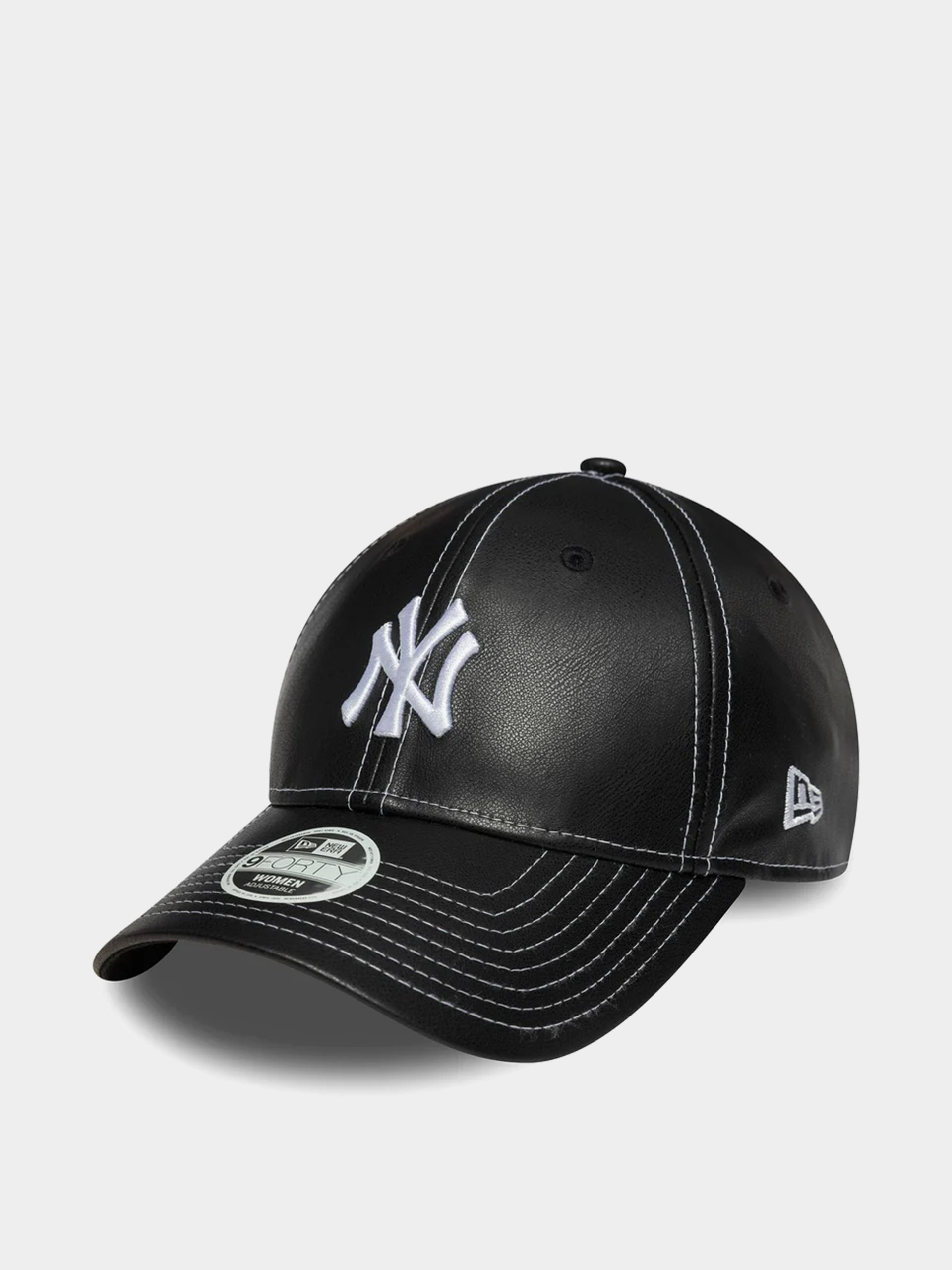 Czapka z daszkiem New Era Topstitch Pu 9Forty New York Yankees Wmn (black)