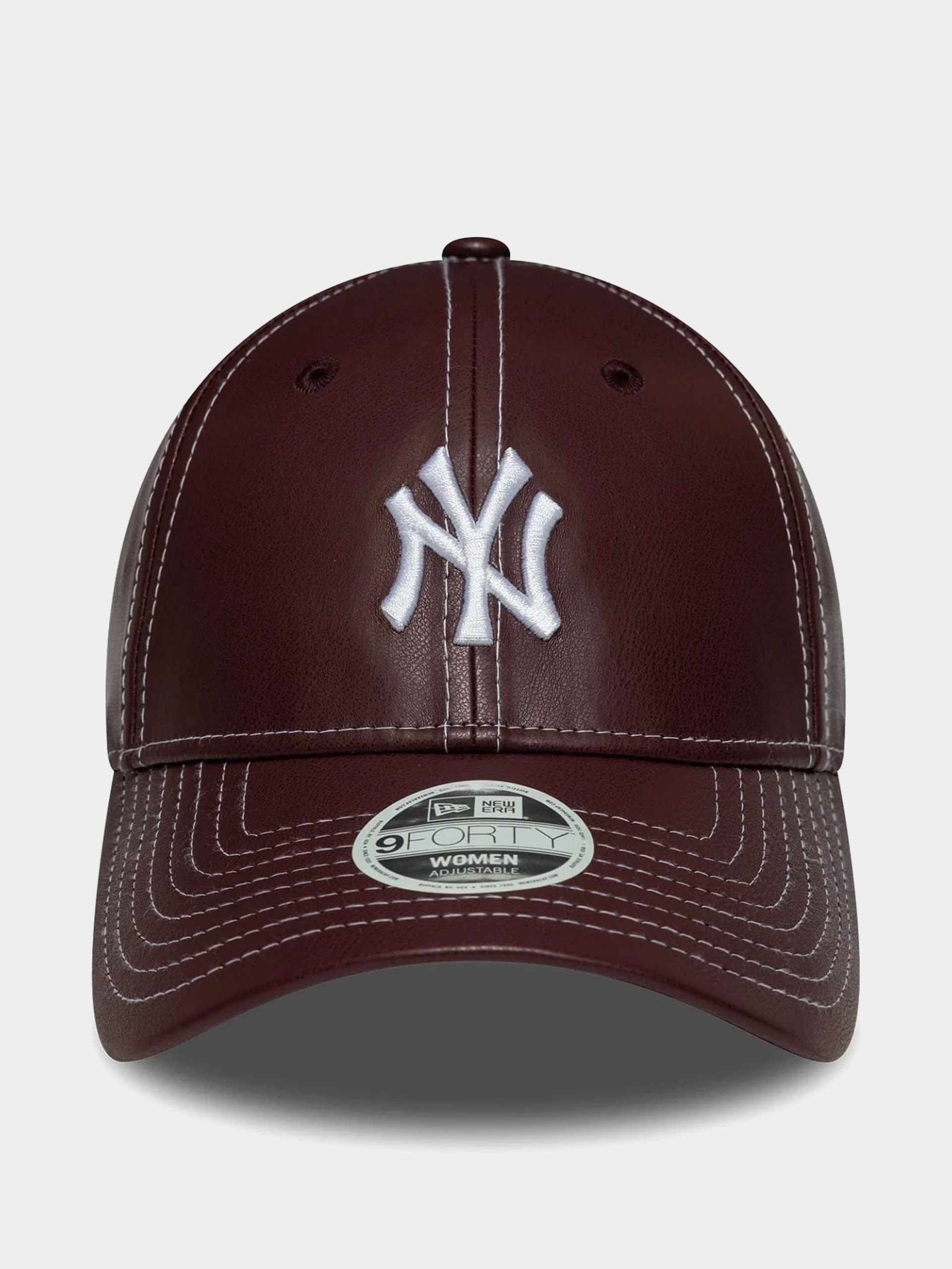 Czapka z daszkiem New Era Topstitch Pu 9Forty New York Yankees Wmn (burgundy)