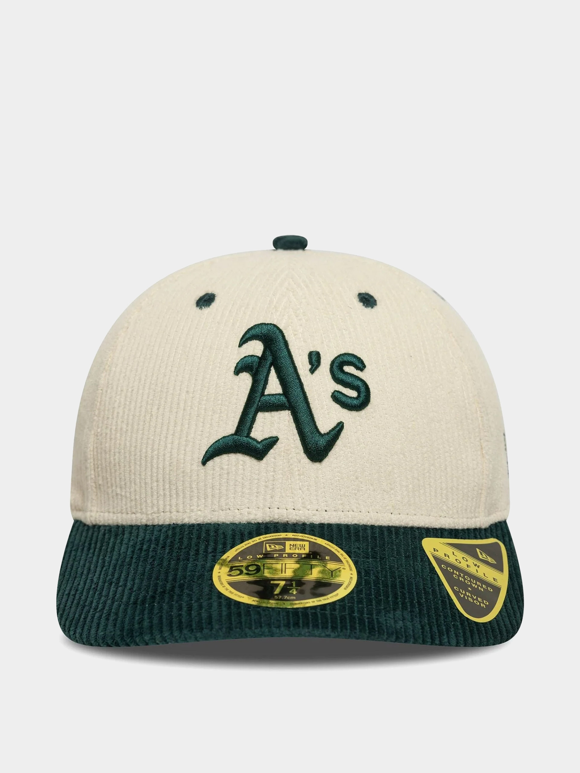 Czapka z daszkiem New Era Mlb Cord 59Fifty Lp Oakland Athletics (light crea/dark green)