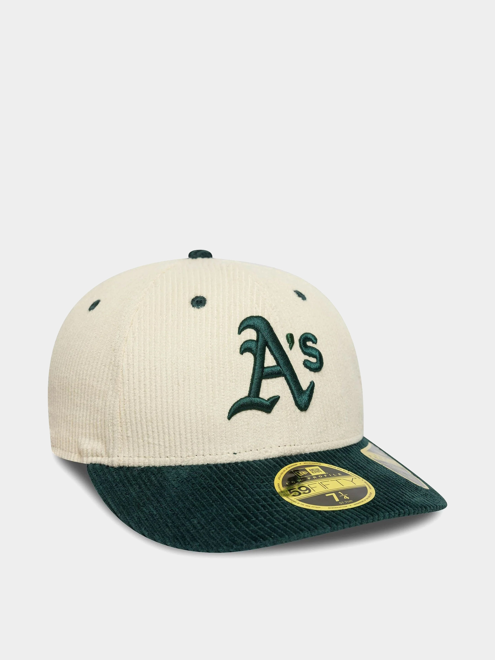 Czapka z daszkiem New Era Mlb Cord 59Fifty Lp Oakland Athletics (light crea/dark green)