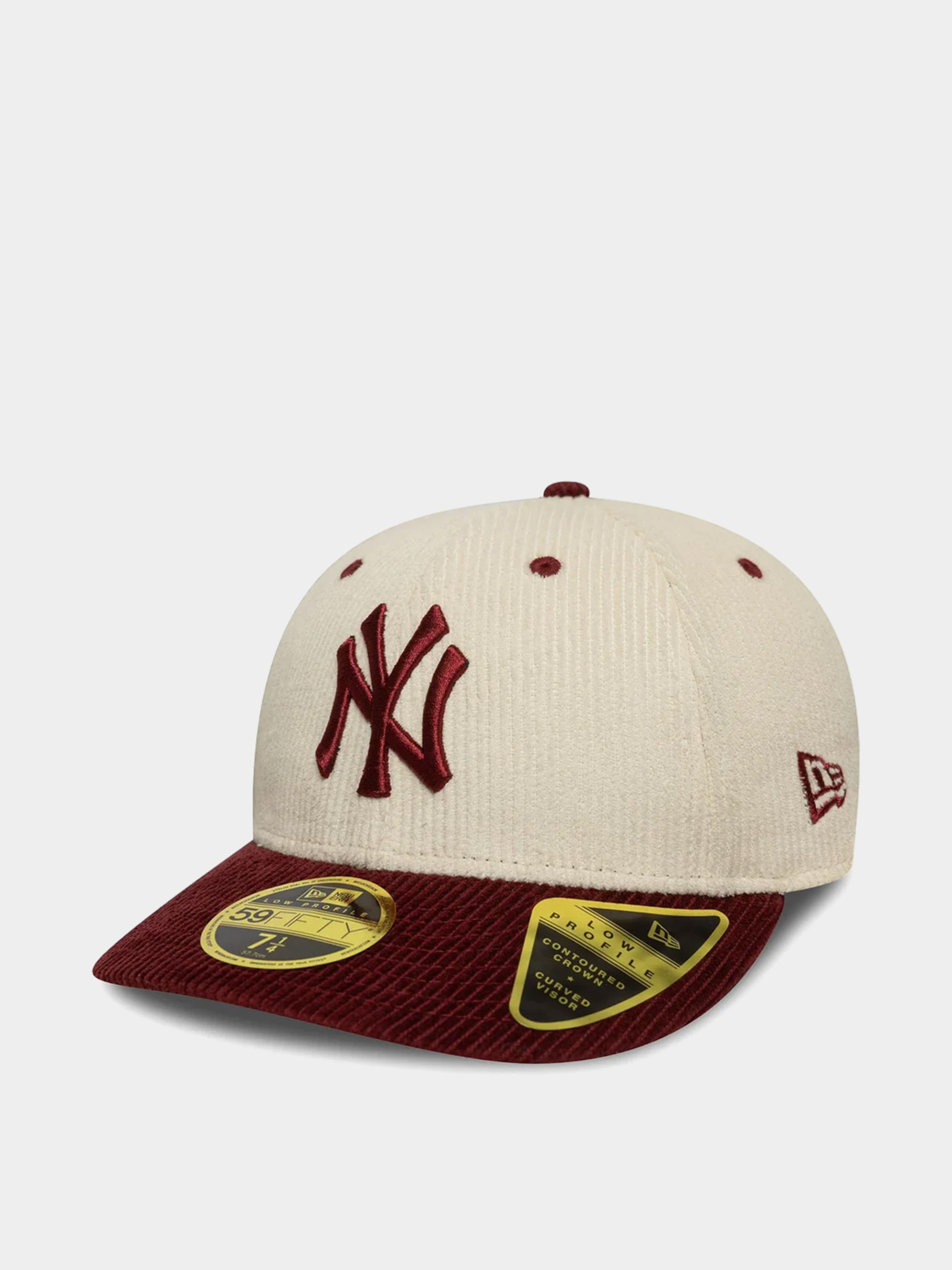 Czapka z daszkiem New Era Mlb Cord 59Fifty Lp New York Yankees (light cream/burgundy)