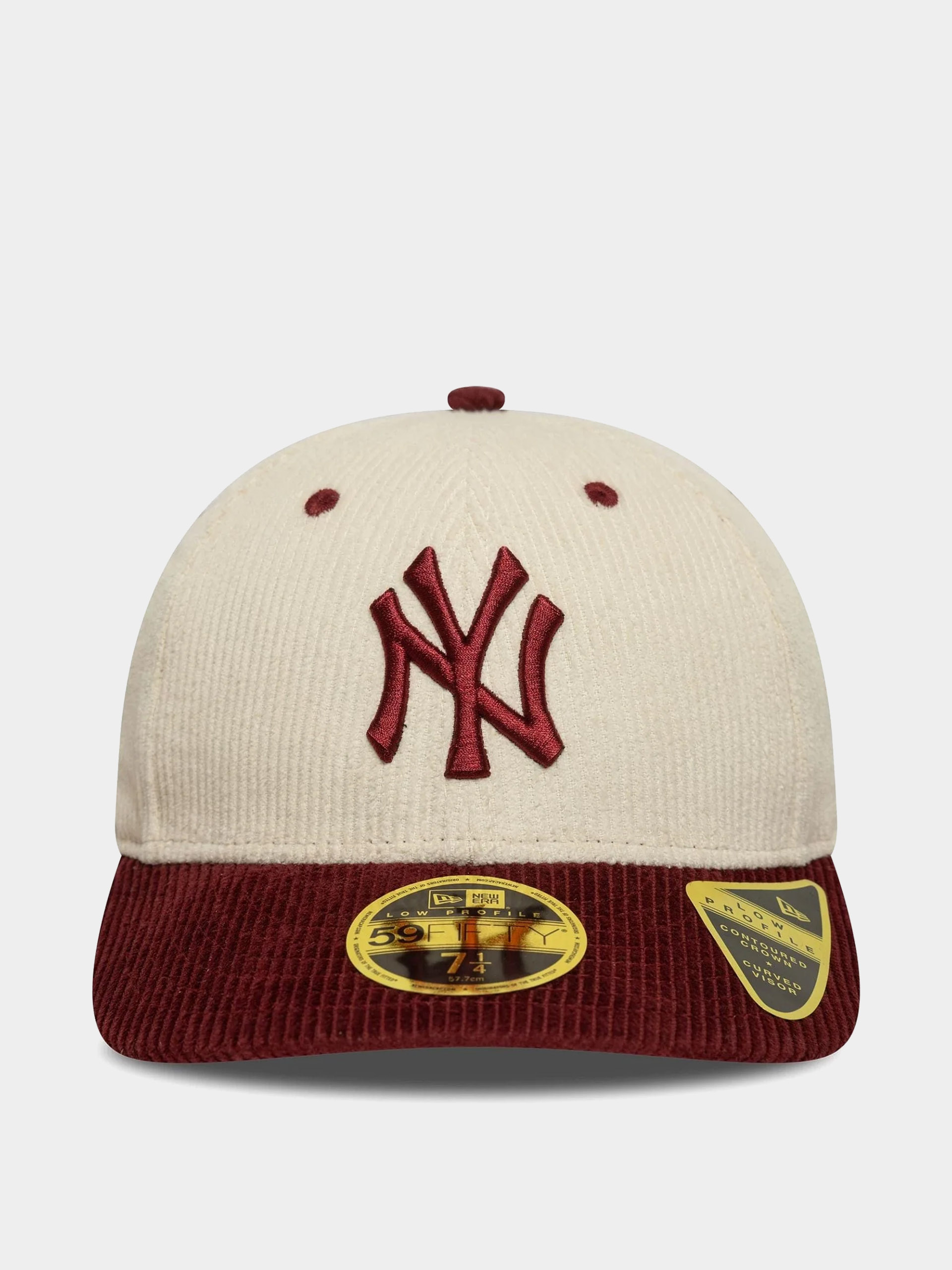 Czapka z daszkiem New Era Mlb Cord 59Fifty Lp New York Yankees (light cream/burgundy)