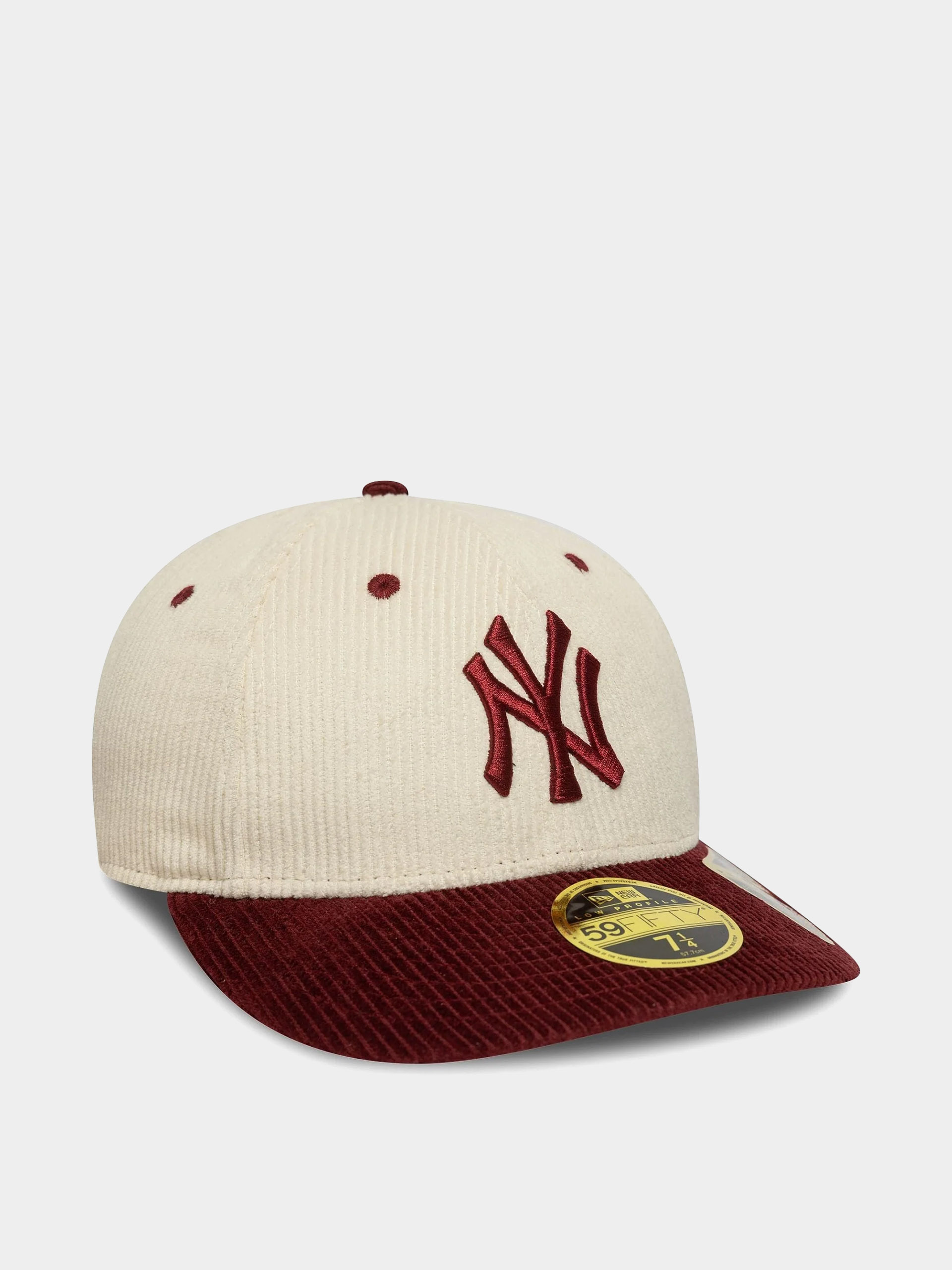 Czapka z daszkiem New Era Mlb Cord 59Fifty Lp New York Yankees (light cream/burgundy)