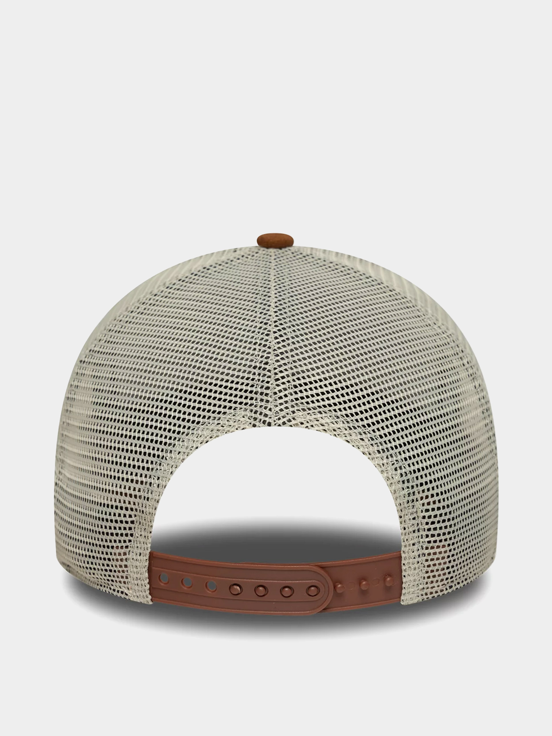 Czapka z daszkiem New Era Oval Patch Suede Trucker (stone/brown)