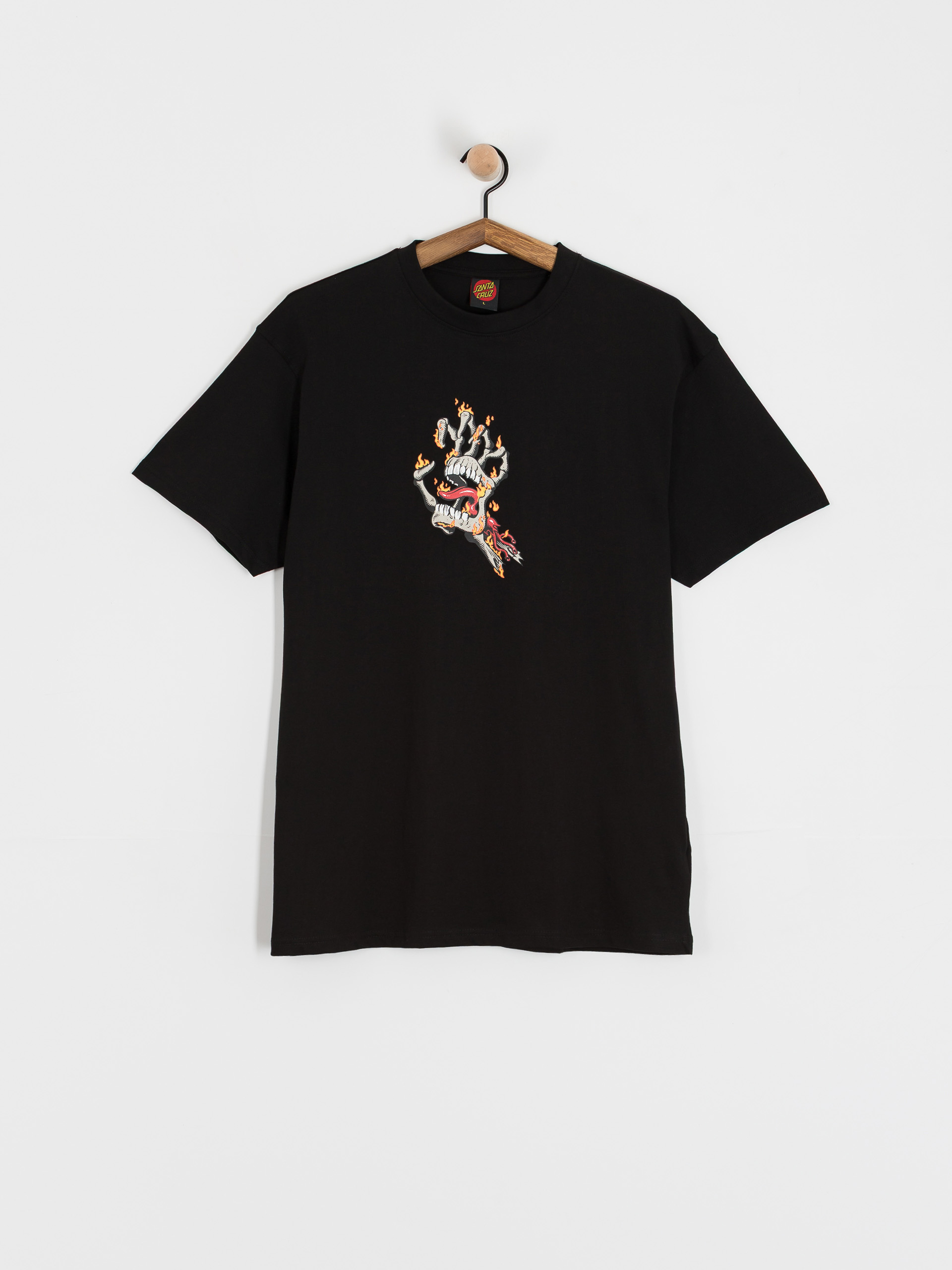 T-shirt Santa Cruz Burnt Bone Hand (black)