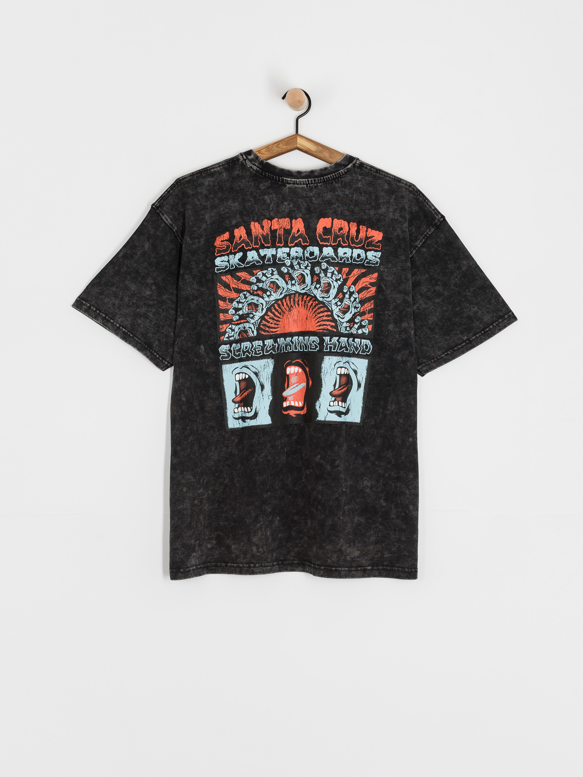 T-shirt Santa Cruz VTG Screaming Connect (black acid wash)