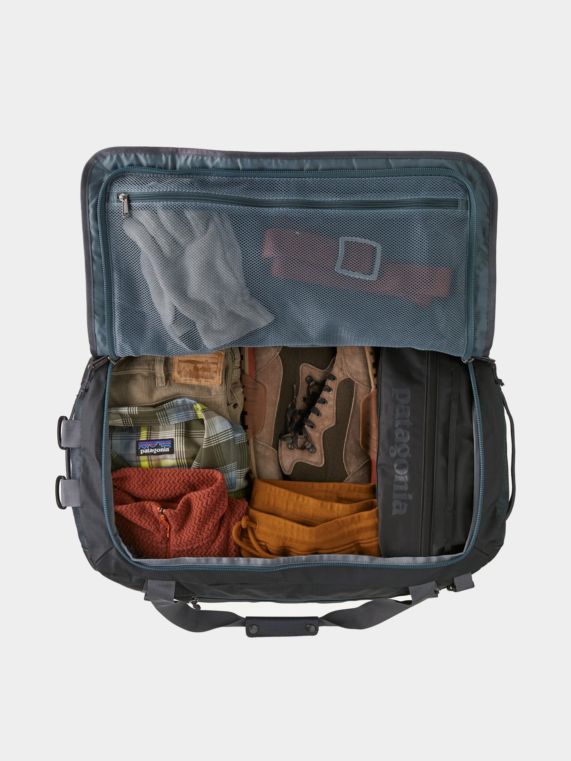 Torba Patagonia Black Hole Duffel 55L (smolder blue w/amanita red)