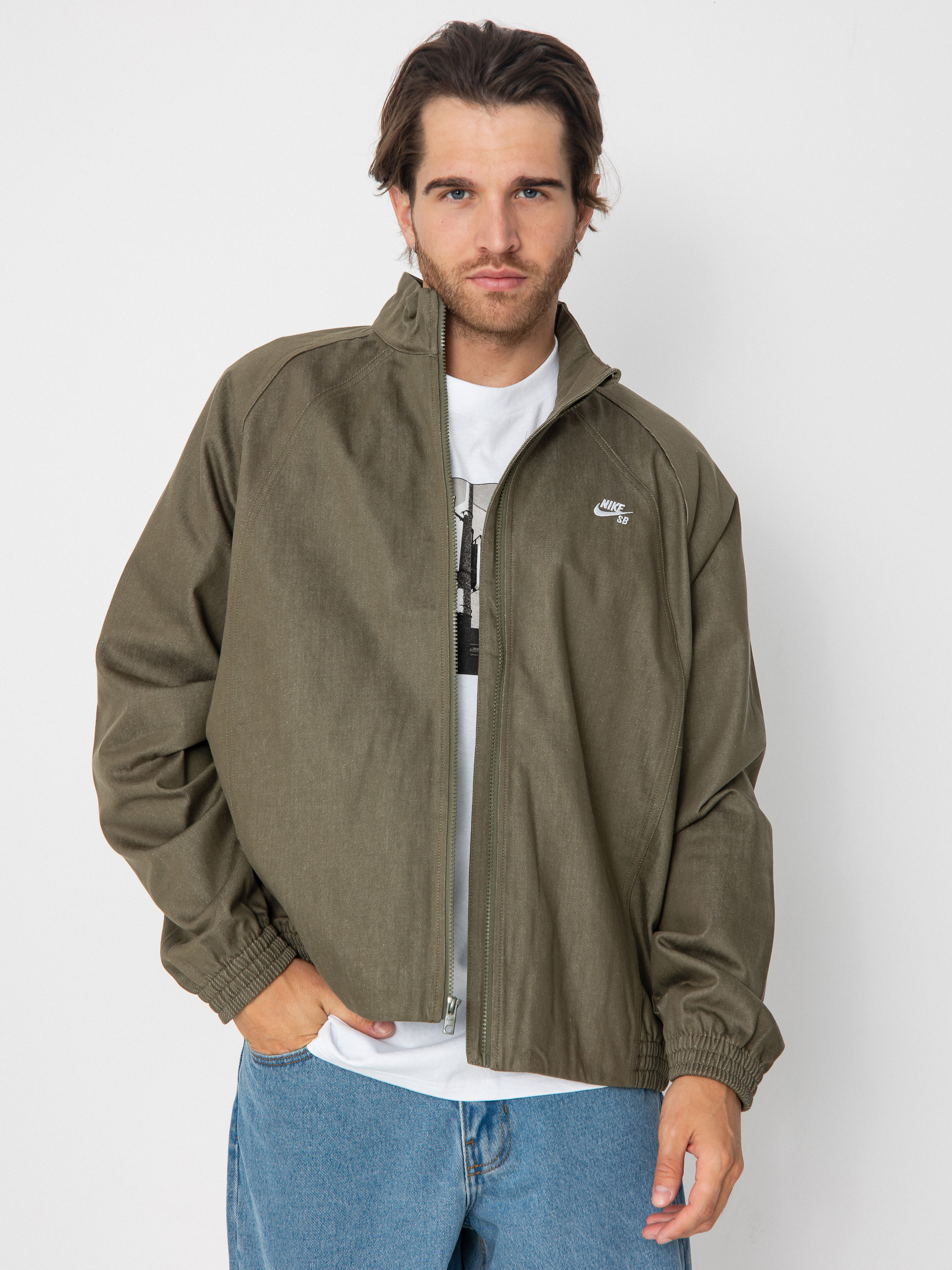 Kurtka Nike SB Denim FZ Trak (medium olive/white)