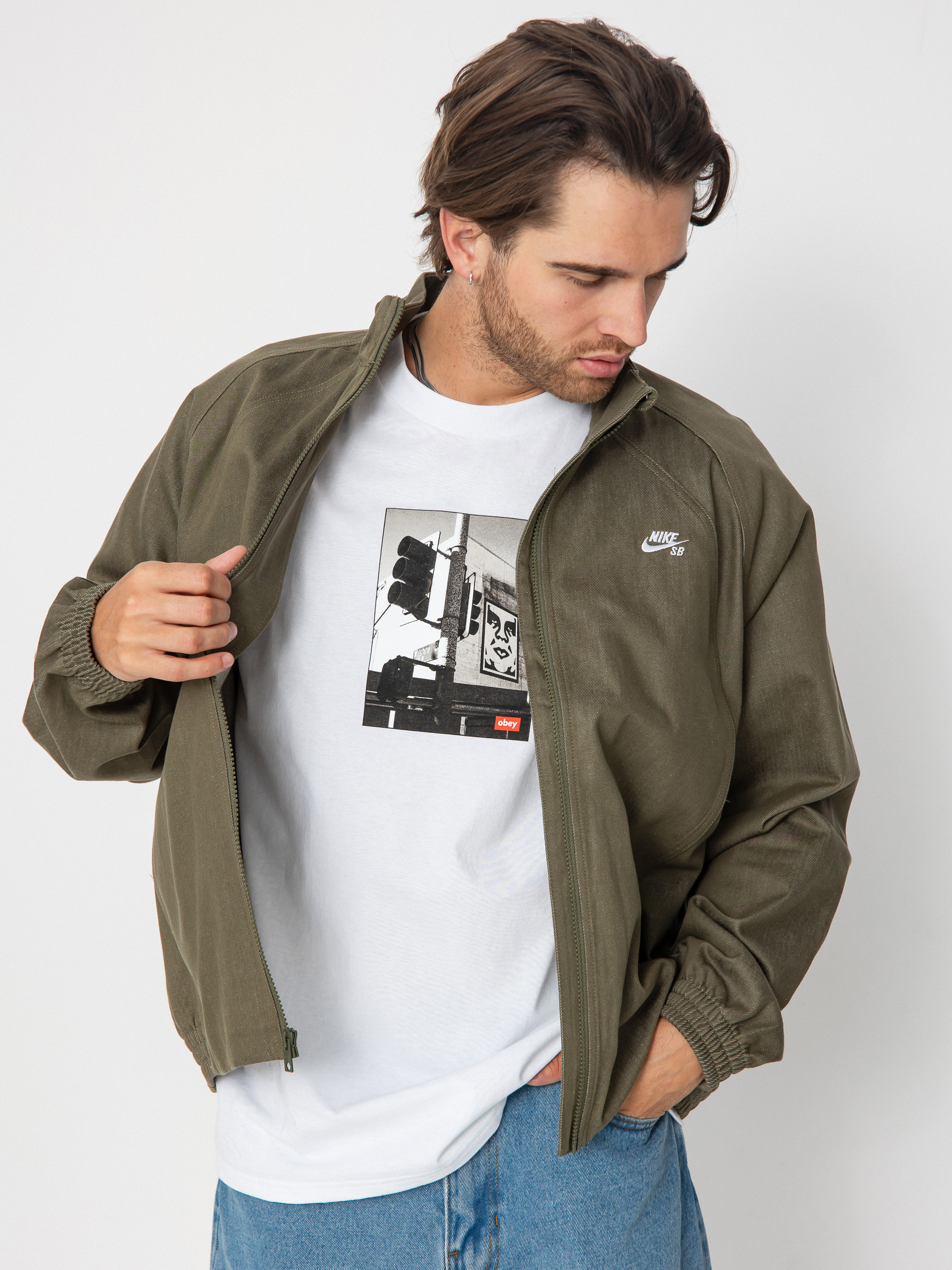 Kurtka Nike SB Denim FZ Trak (medium olive/white)