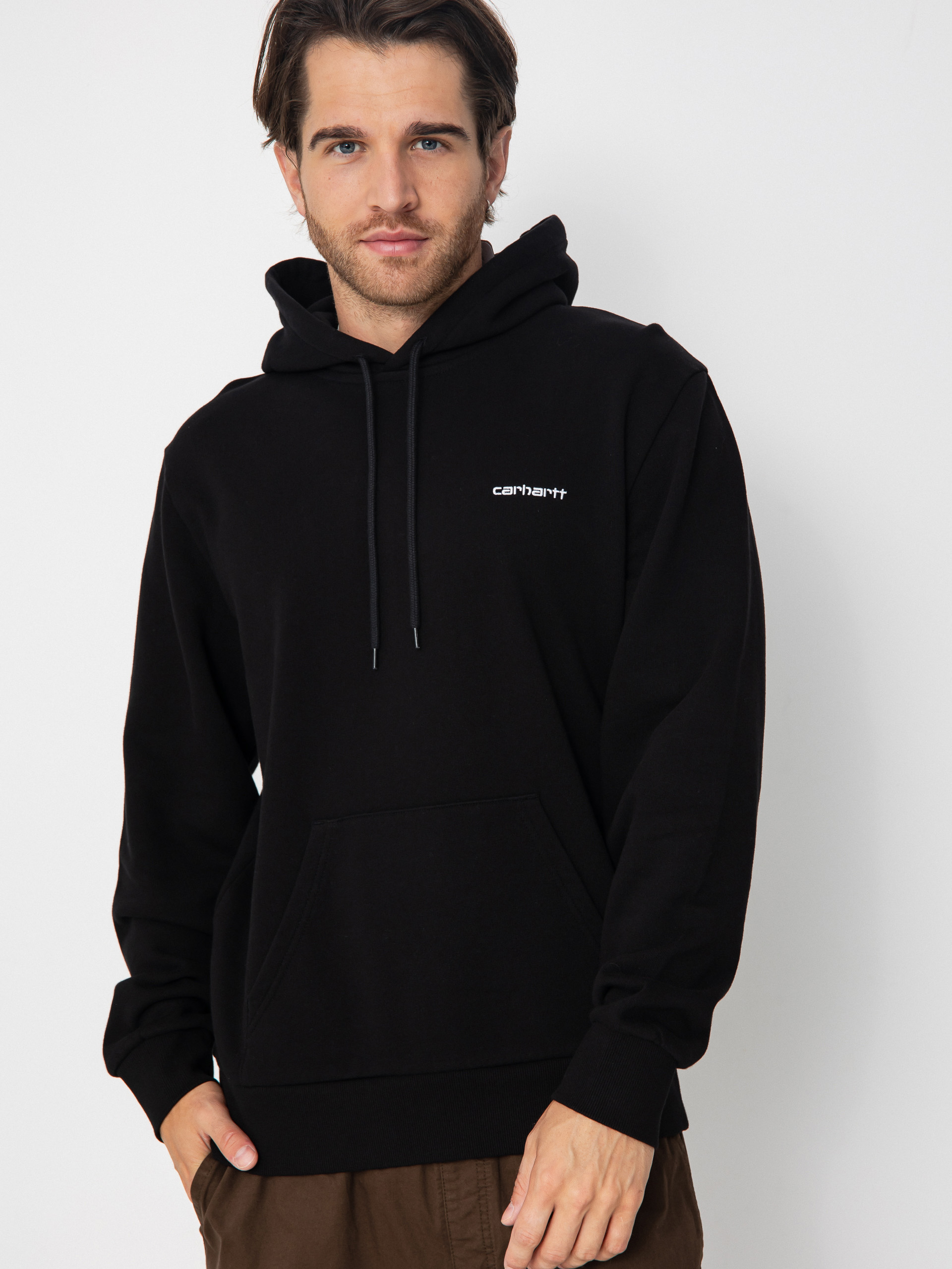 Bluza z kapturem Carhartt WIP Script Embroidery HD (black/white)