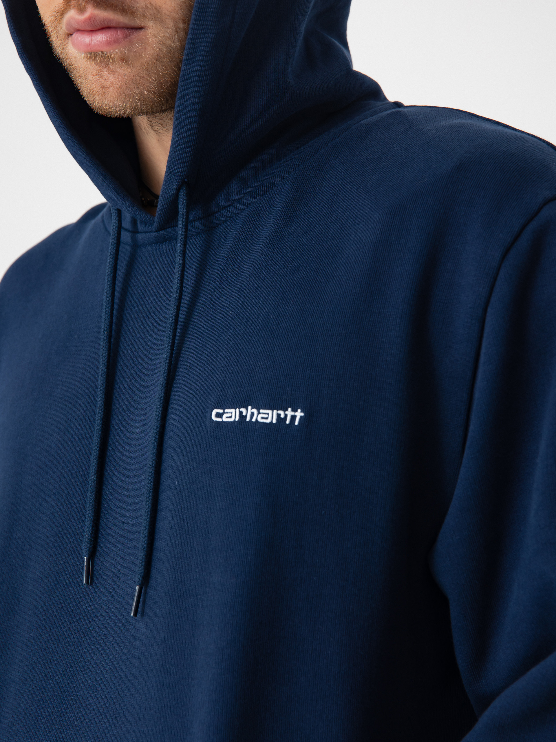 Bluza z kapturem Carhartt WIP Script Embroidery HD (jupiter/white)