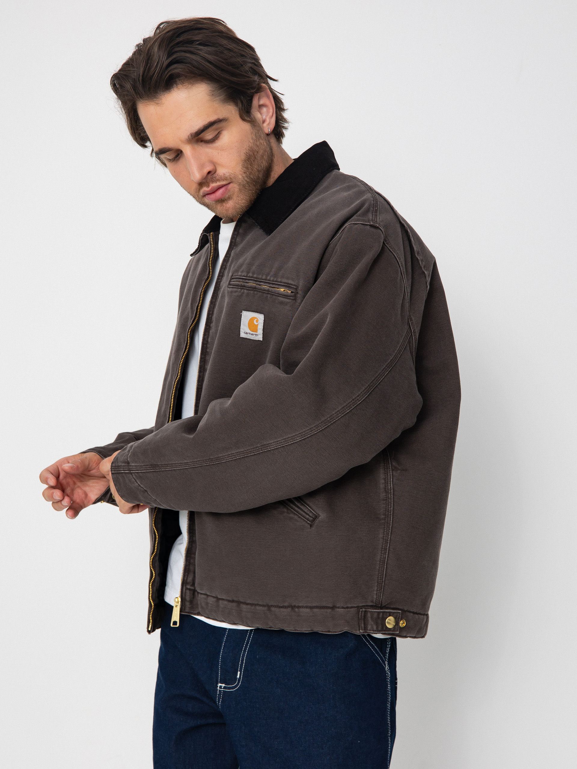 Carhartt WIP OG デトロイトジャケット Tobacco Black Kurtka Carhartt WIP OG Detroit - brązowy (tobacco/black/stone canvas)