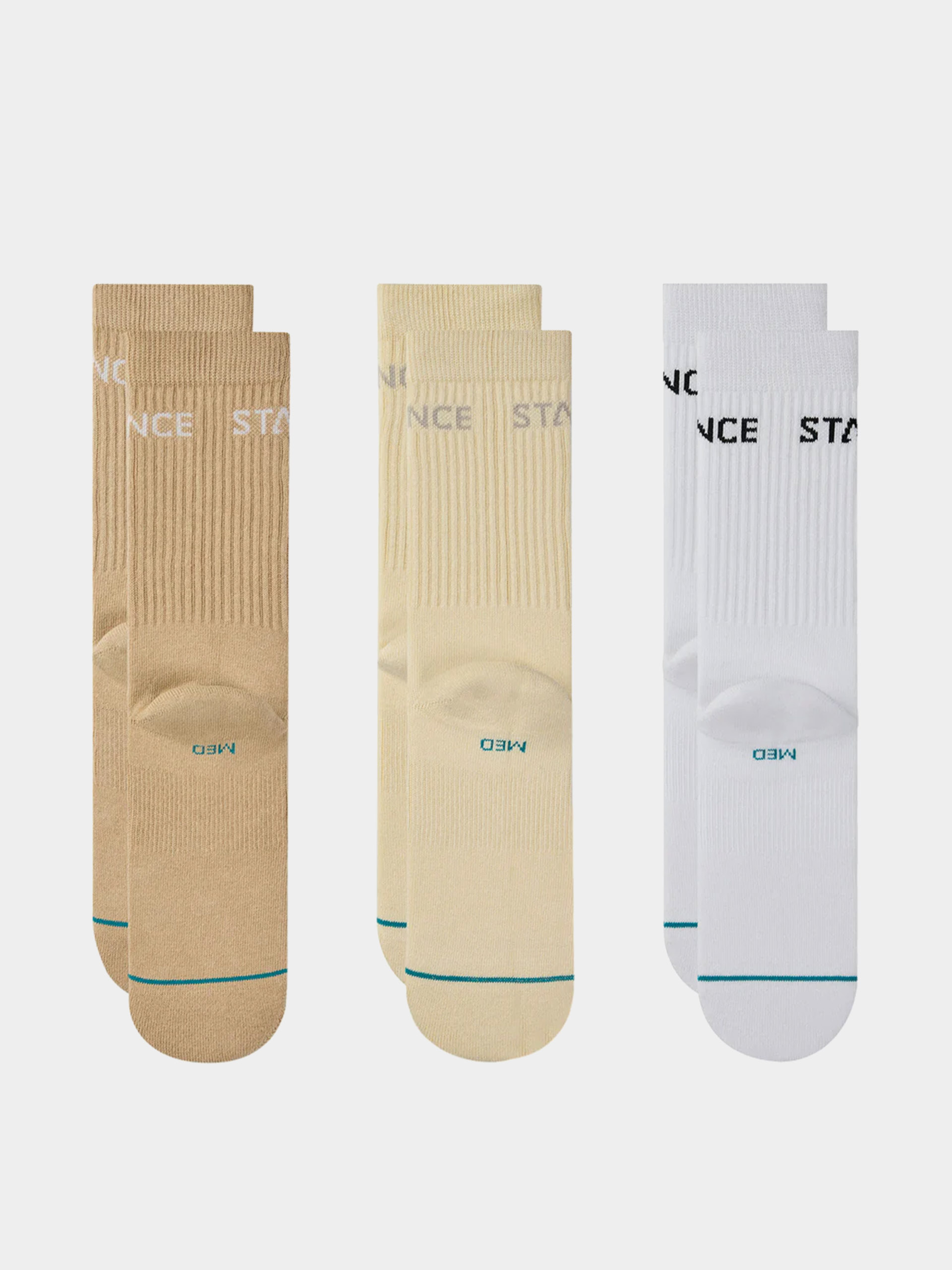 Skarpetki Stance Origin 3 Pack Crew (cream)