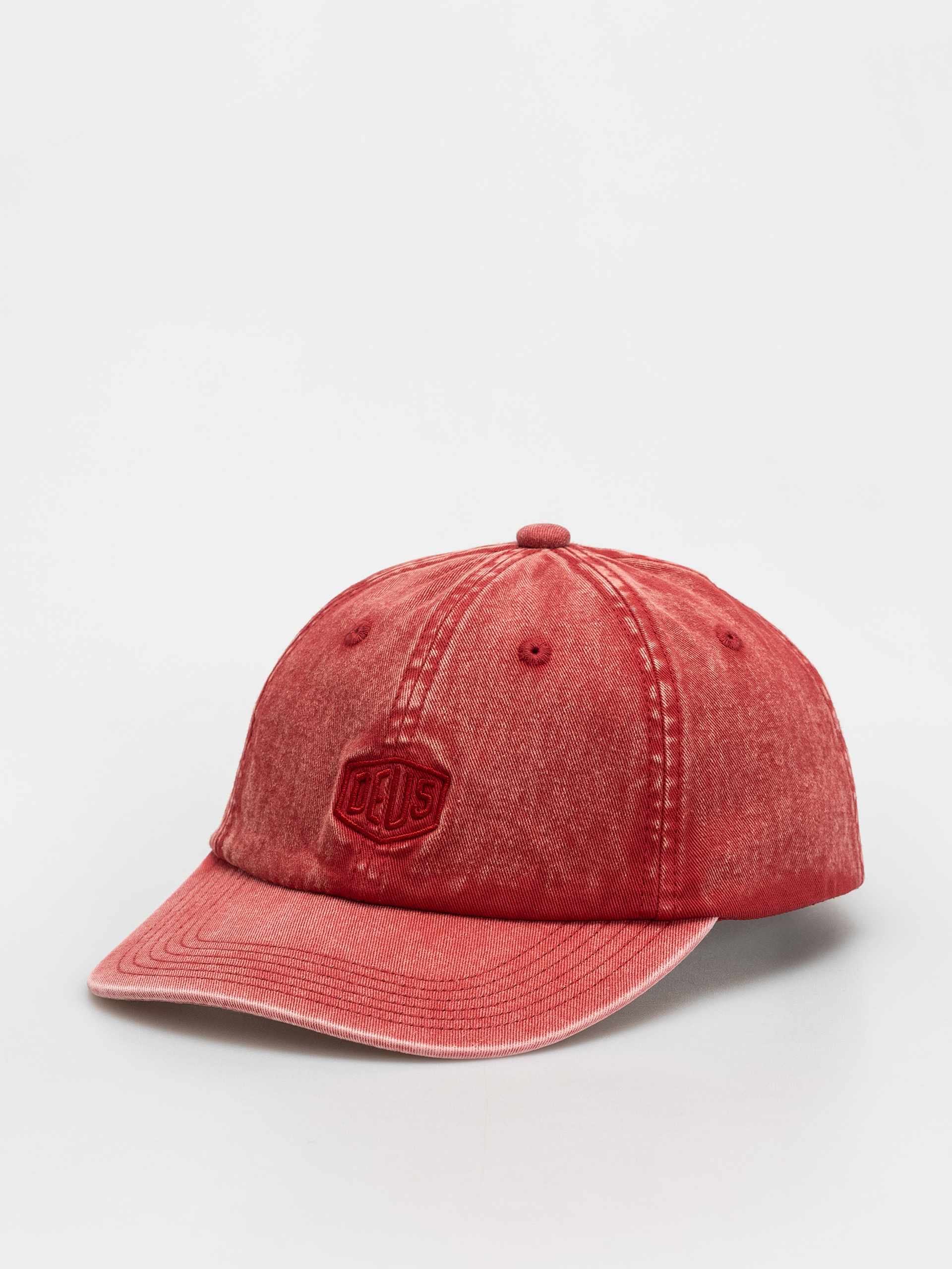 Czapka z daszkiem Deus Ex Machina Shield Garment Dyed Dad Cap (lava falls red)