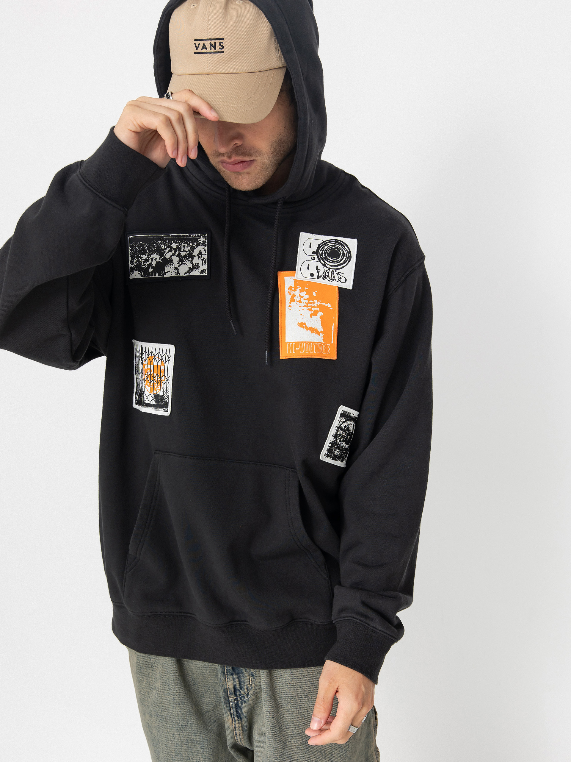 Bluza z kapturem Vans Punk Patch HD (black)