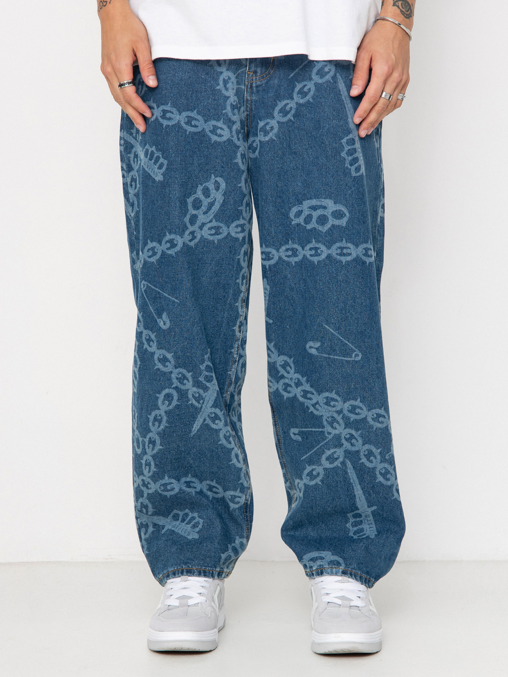 Spodnie Wasted Paris Knuckles Casper - niebieski (washed blue)