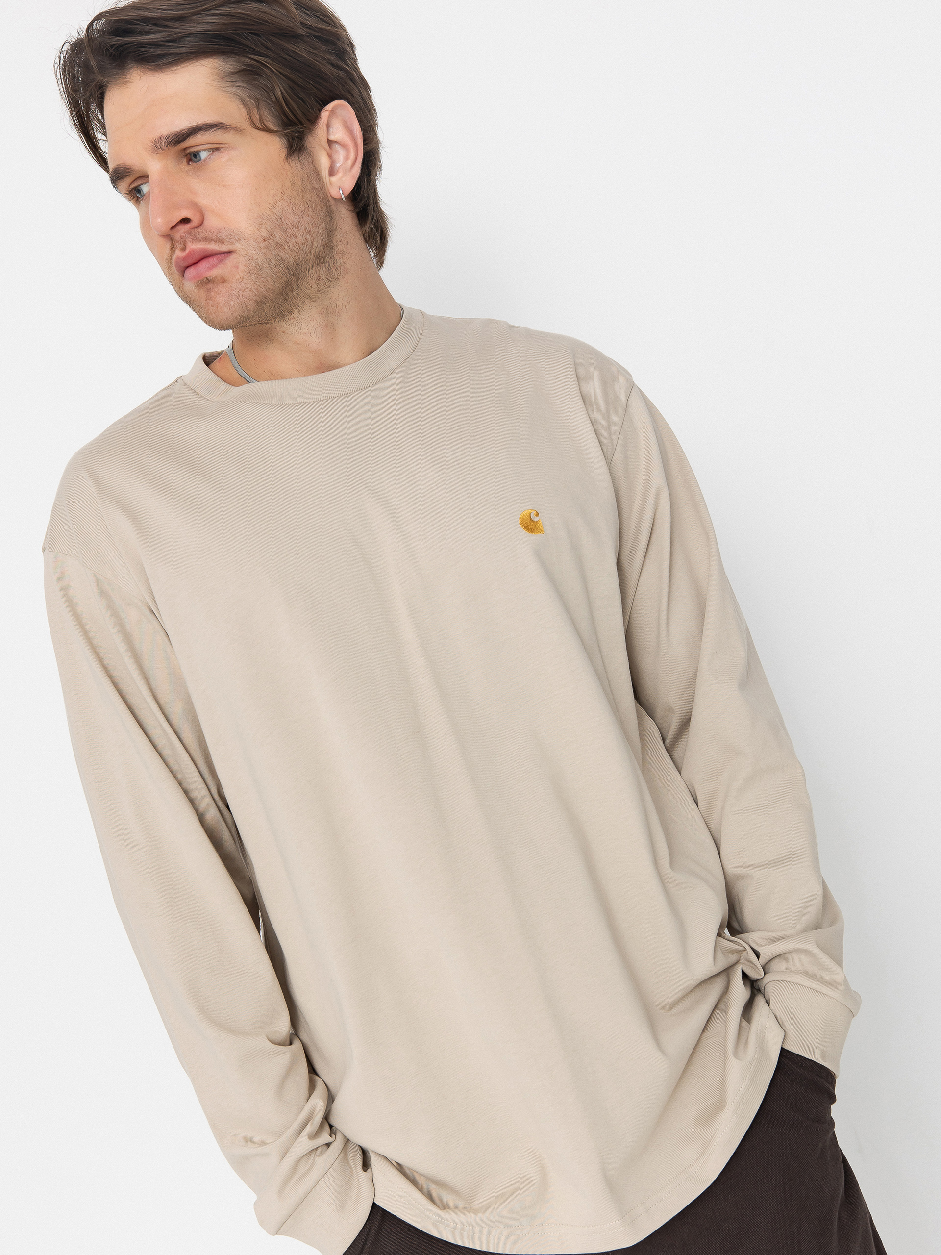 Longsleeve Carhartt WIP Chase (fleur de sel/gold)